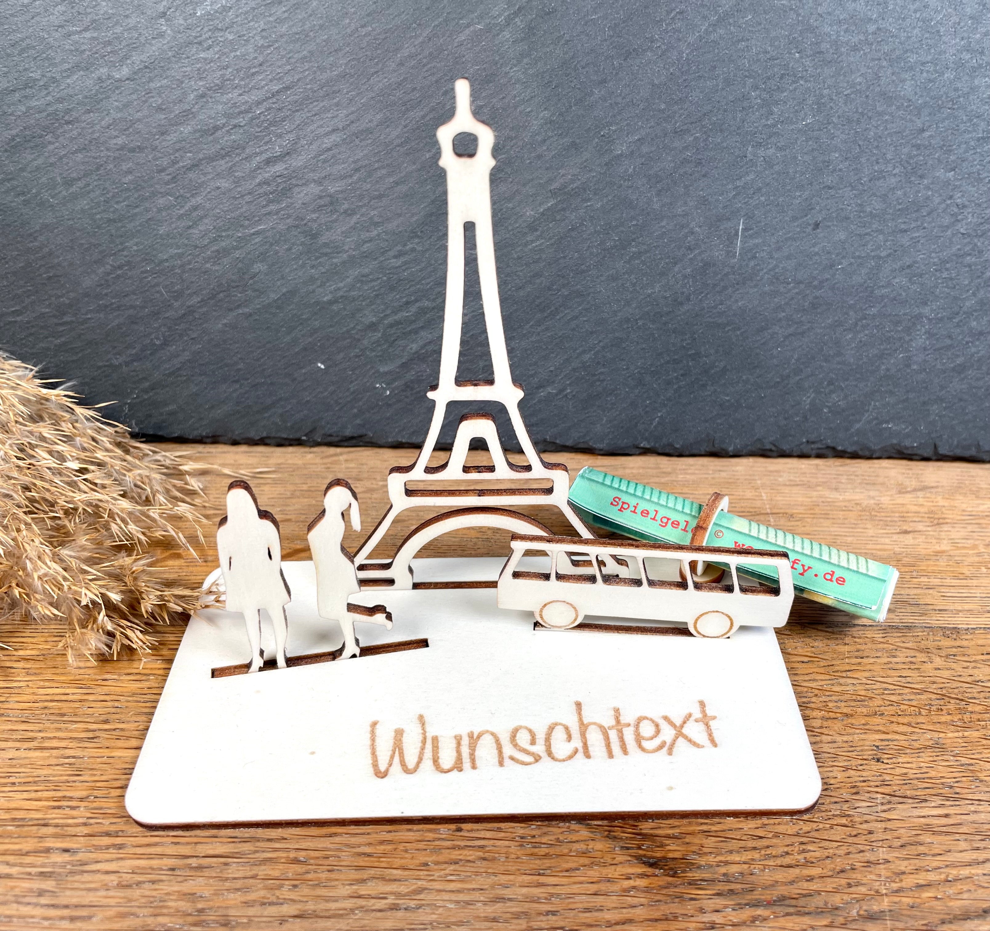 Geldscheinhalter Paris, Eiffelturm mit Bus und Freundinnen