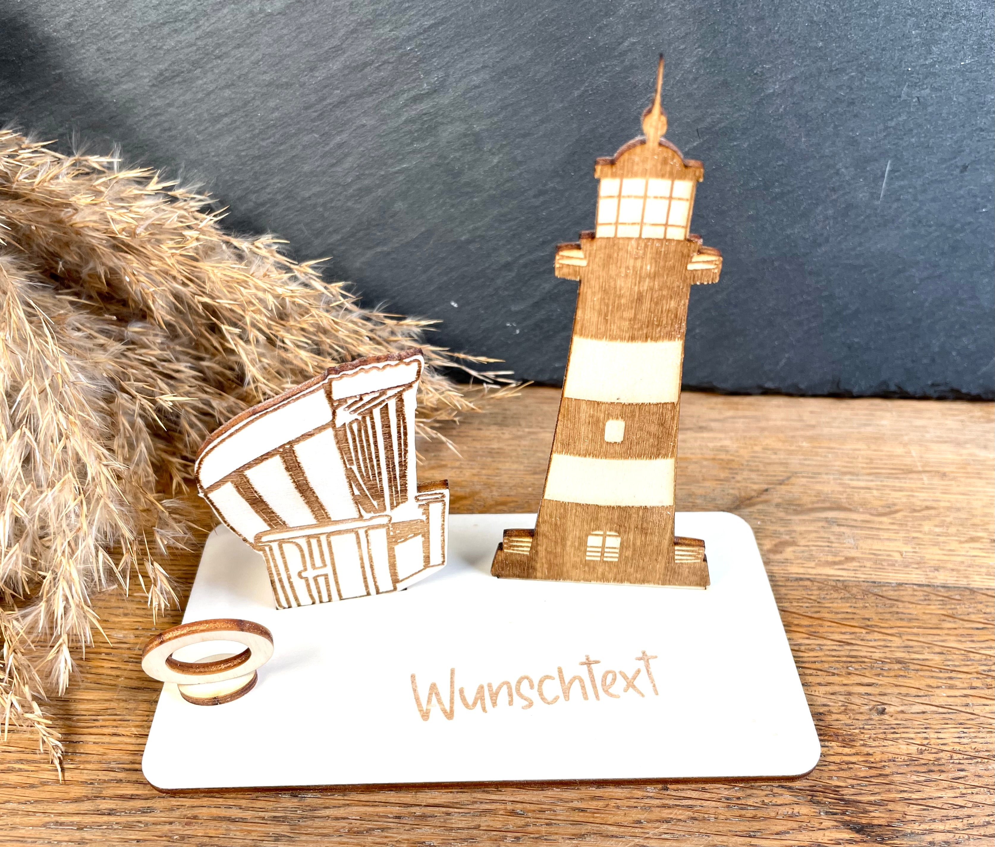 Geldscheinhalter Leuchtturm mit Strandkorb