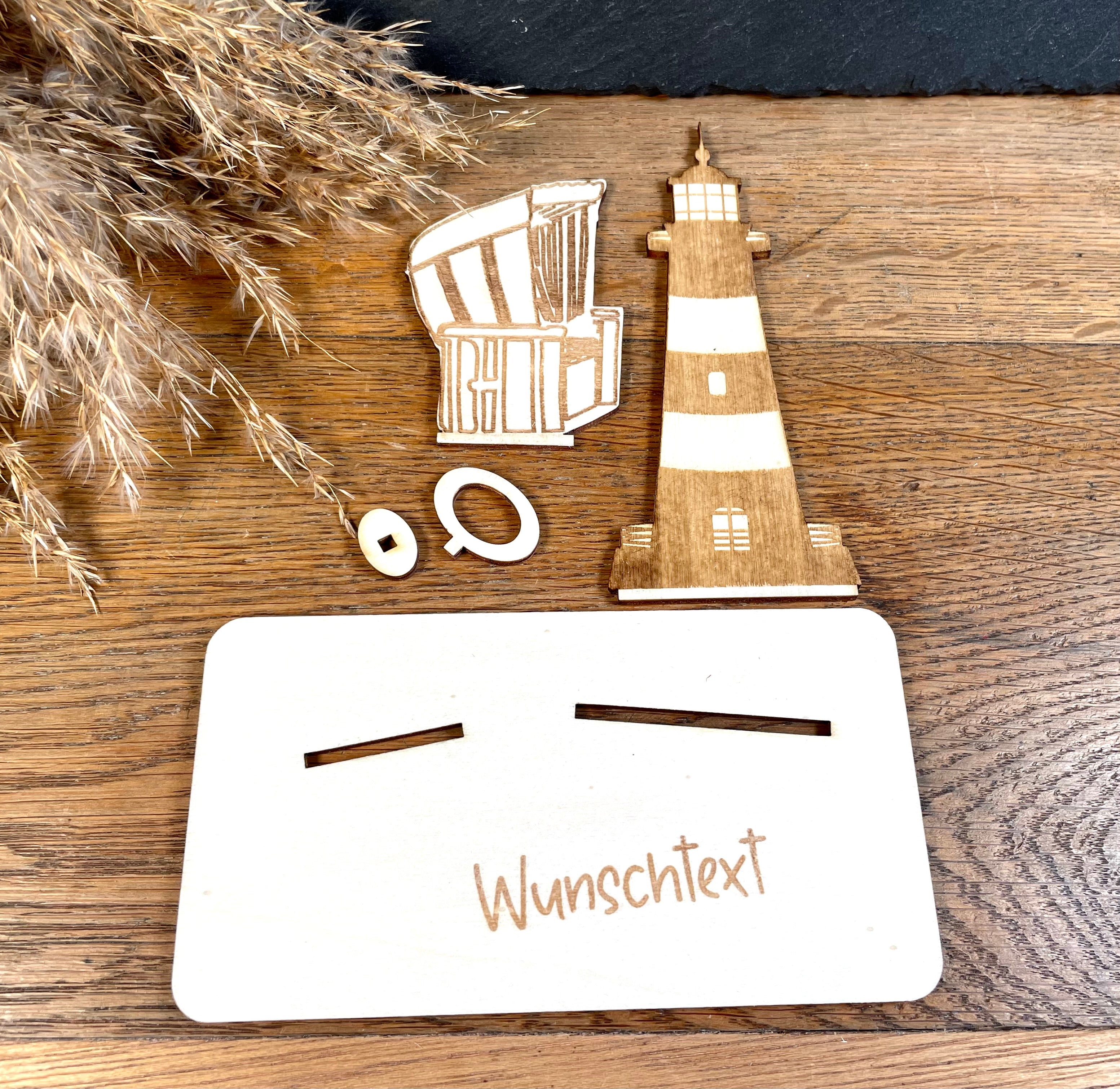 Geldscheinhalter Leuchtturm mit Strandkorb