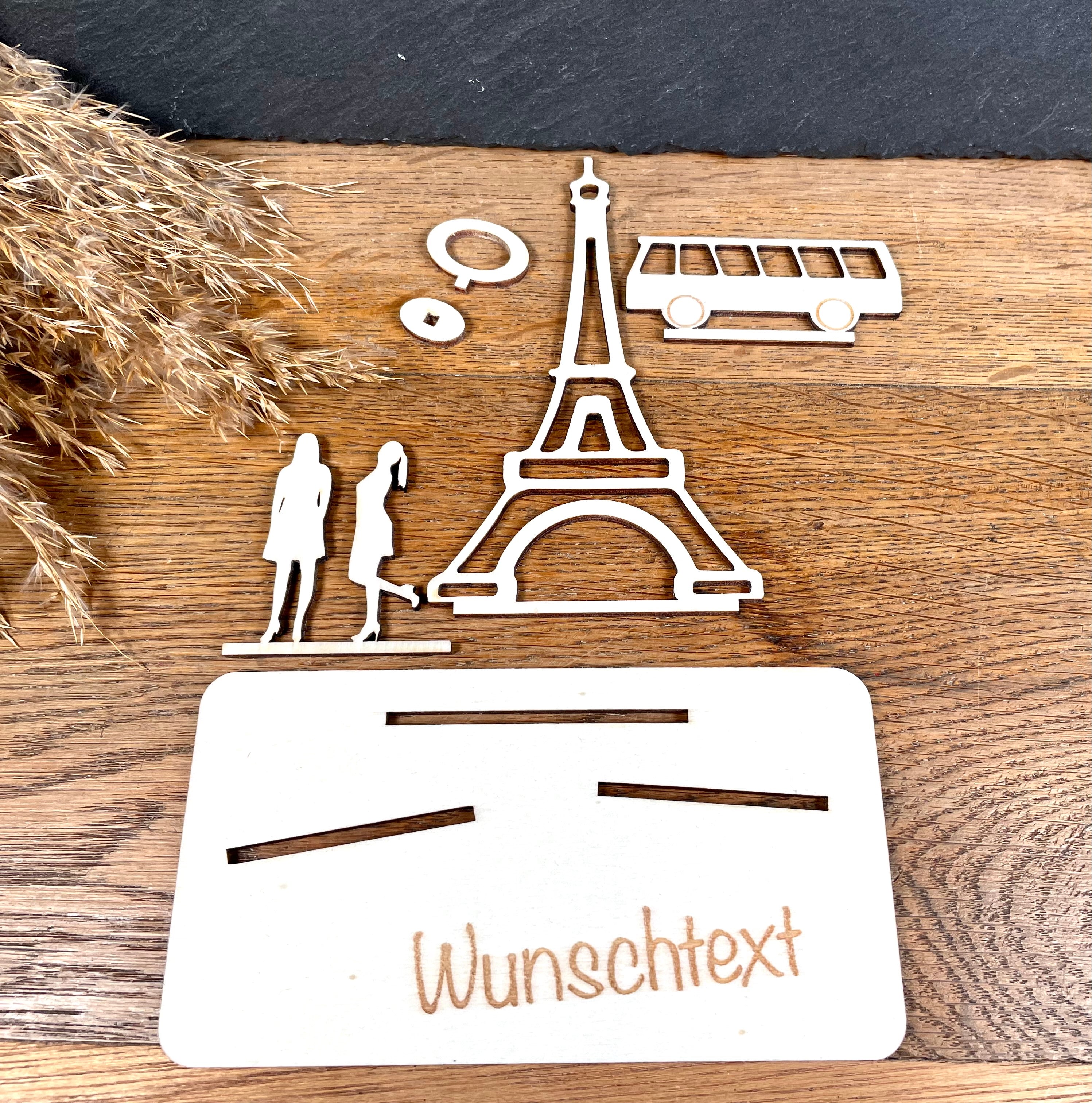 Geldscheinhalter Paris, Eiffelturm mit Bus und Freundinnen