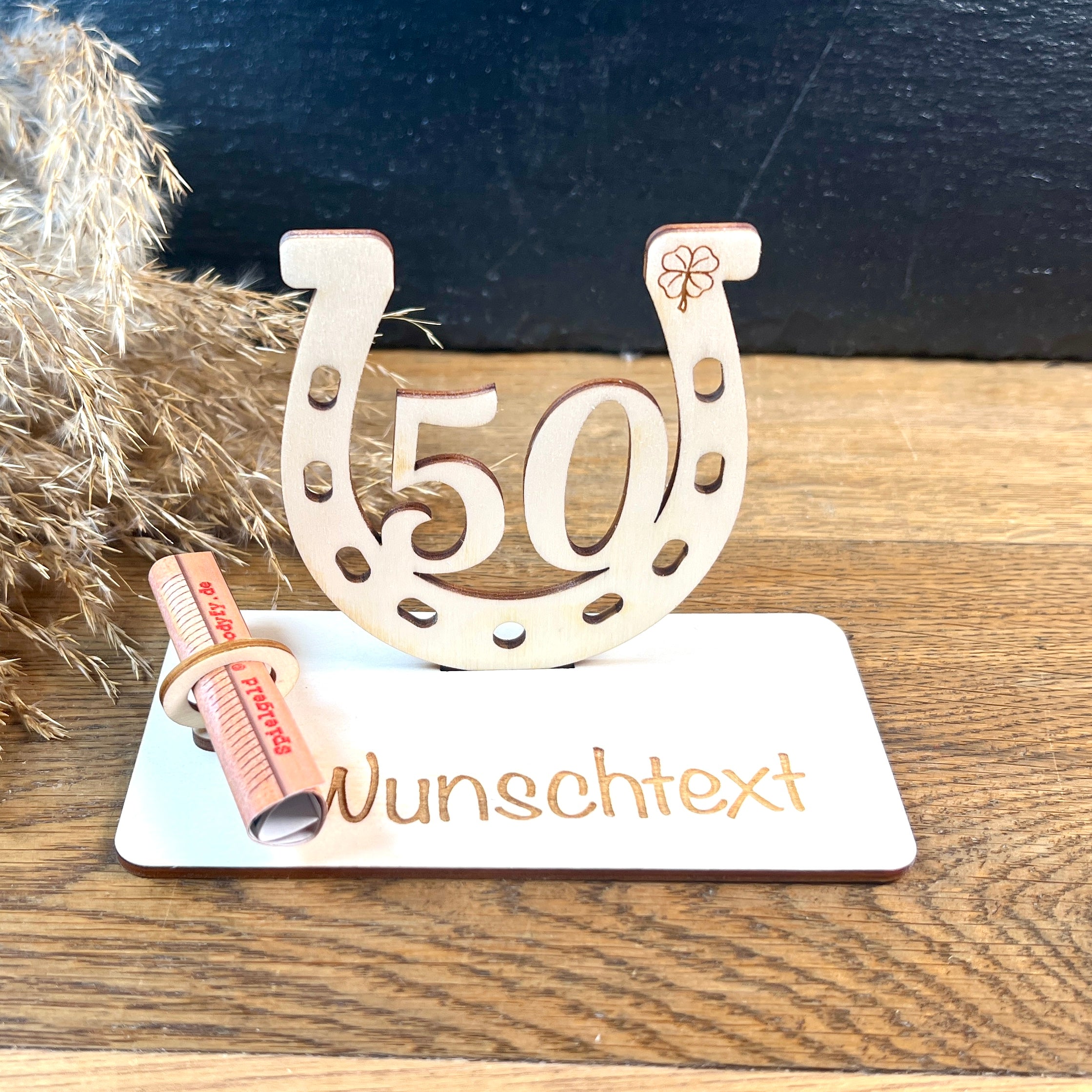 Geldscheinhalter Glück, Hufeisen mit Zahl