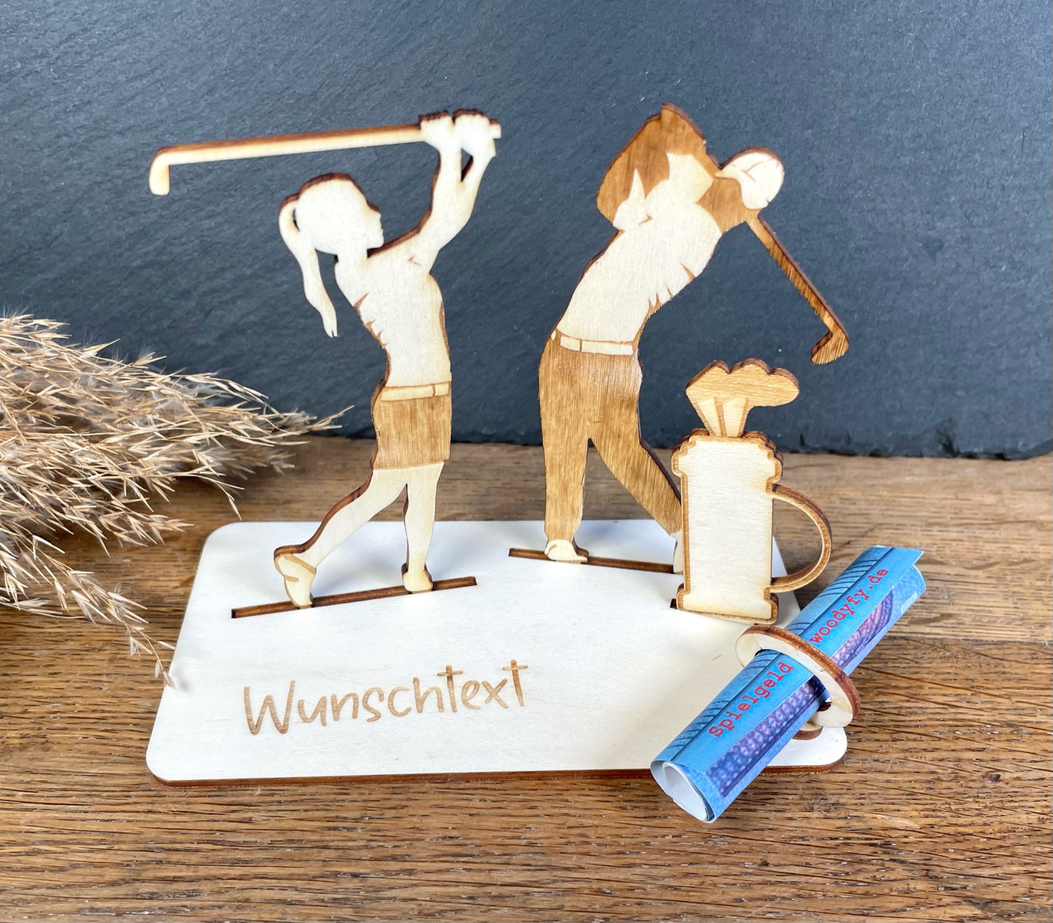 Geldscheinhalter Golferin und Golfer