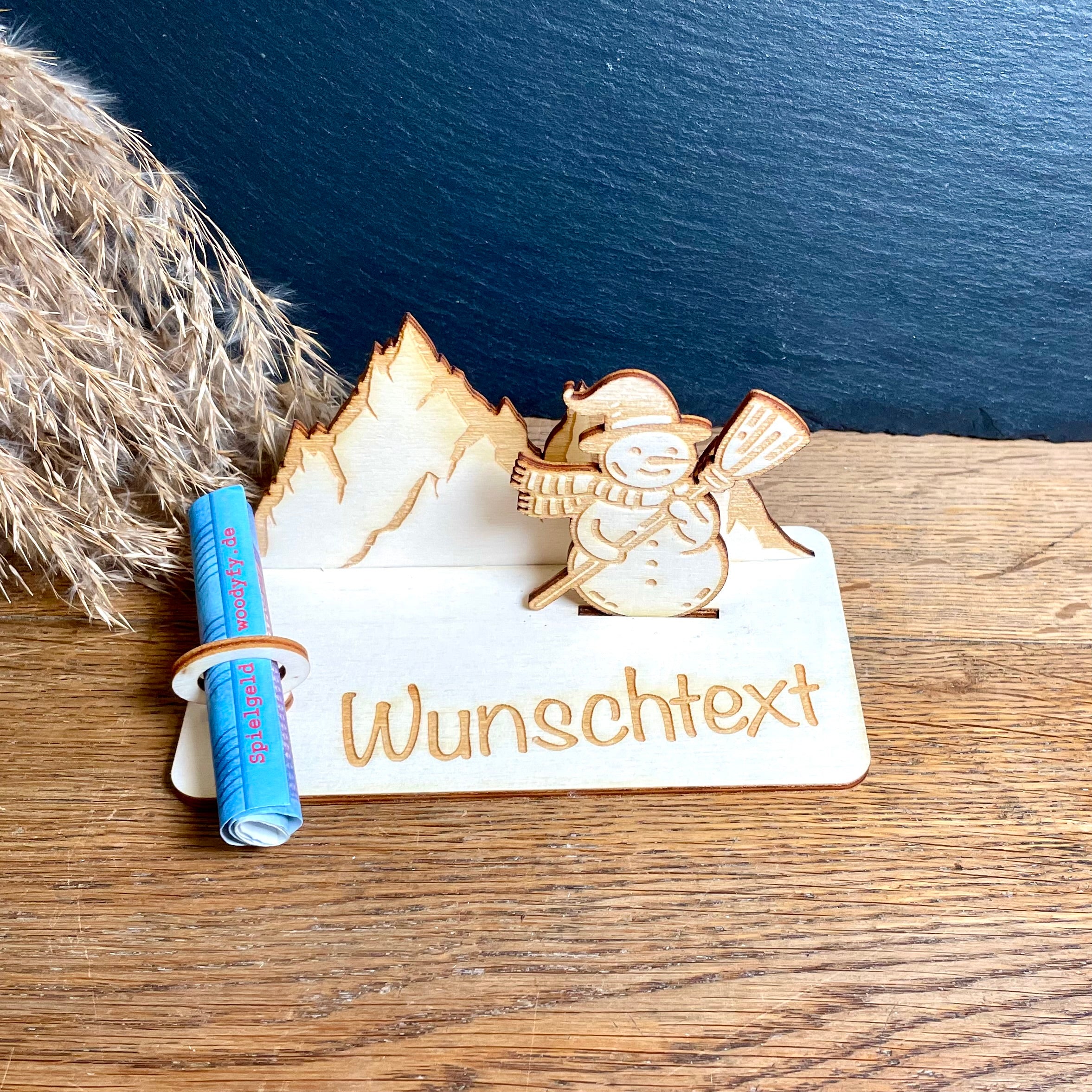 Geldscheinhalter Schneemann, Berge