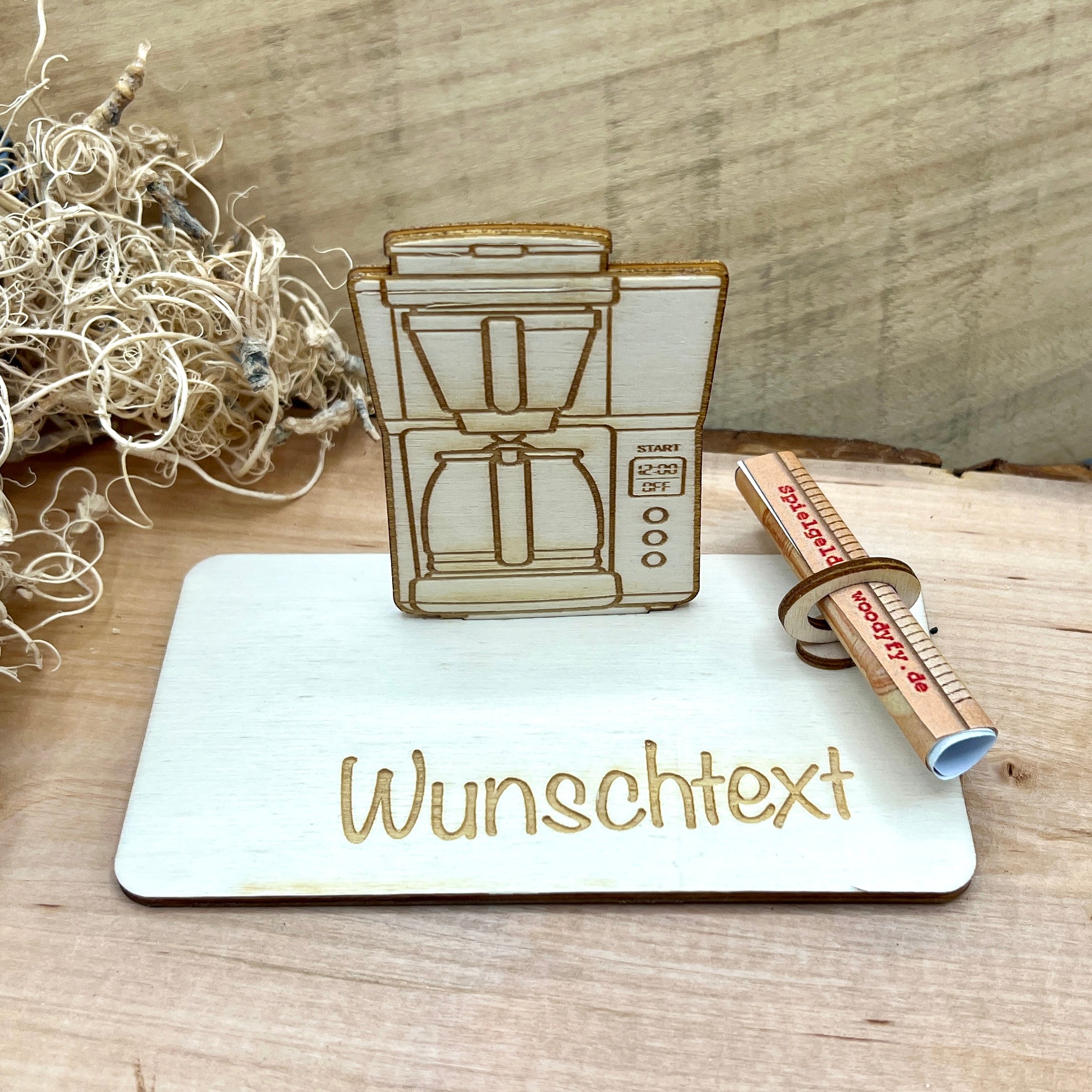 Geldscheinhalter Kaffeemaschine