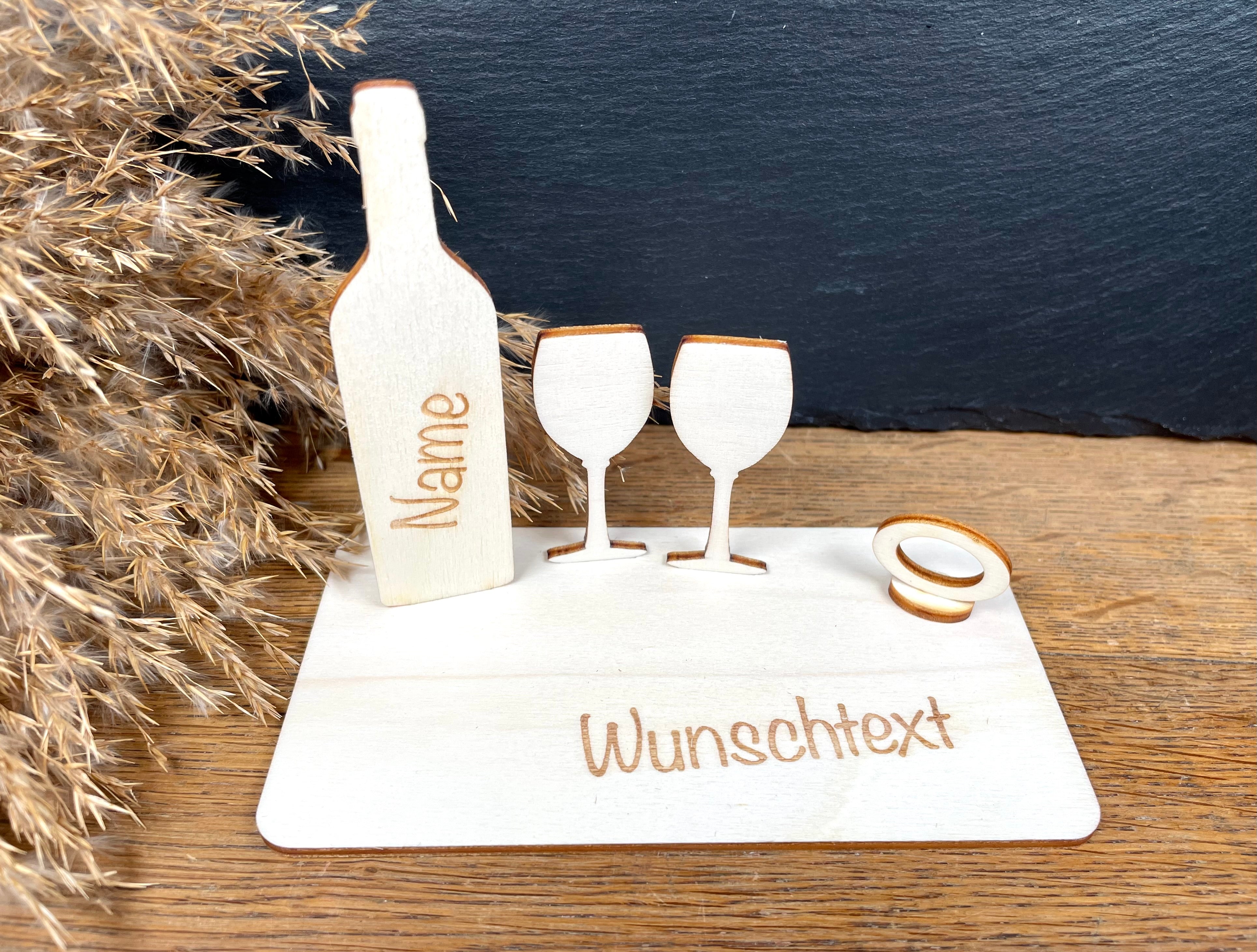 Geldscheinhalter Weinflasche und Gläser