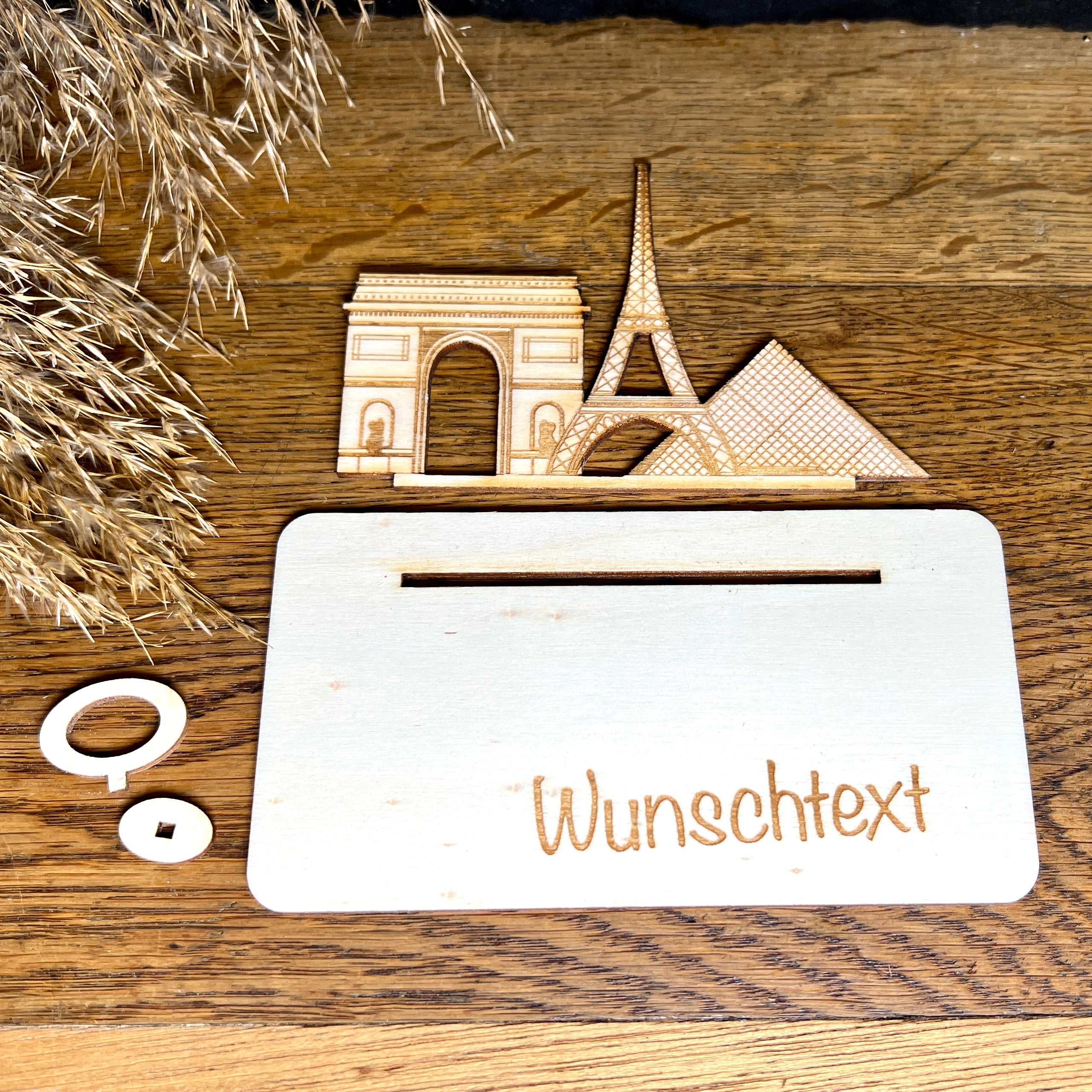 Geldscheinhalter Paris, Eifelturm, Louvre, Torbogen