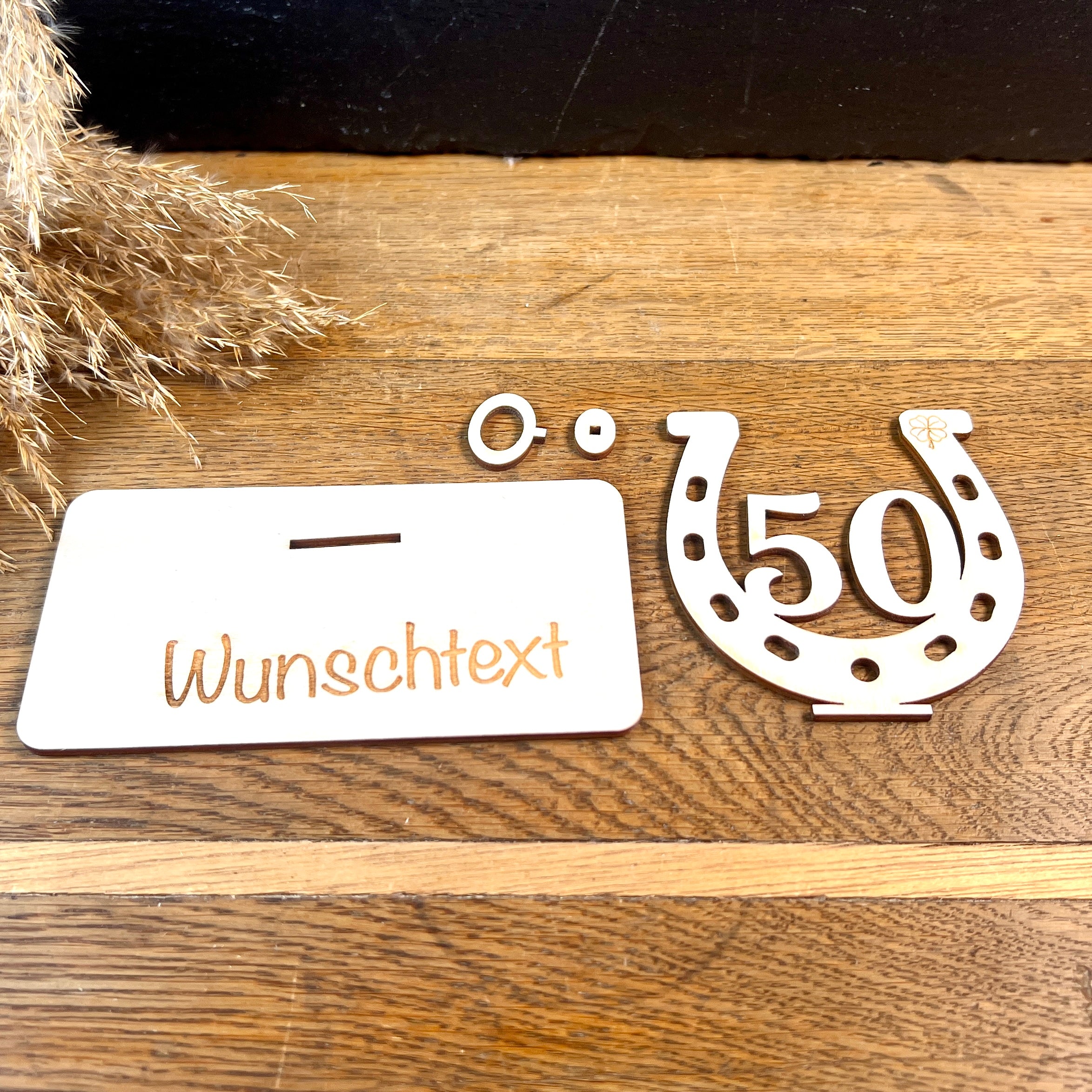 Geldscheinhalter Glück, Hufeisen mit Zahl