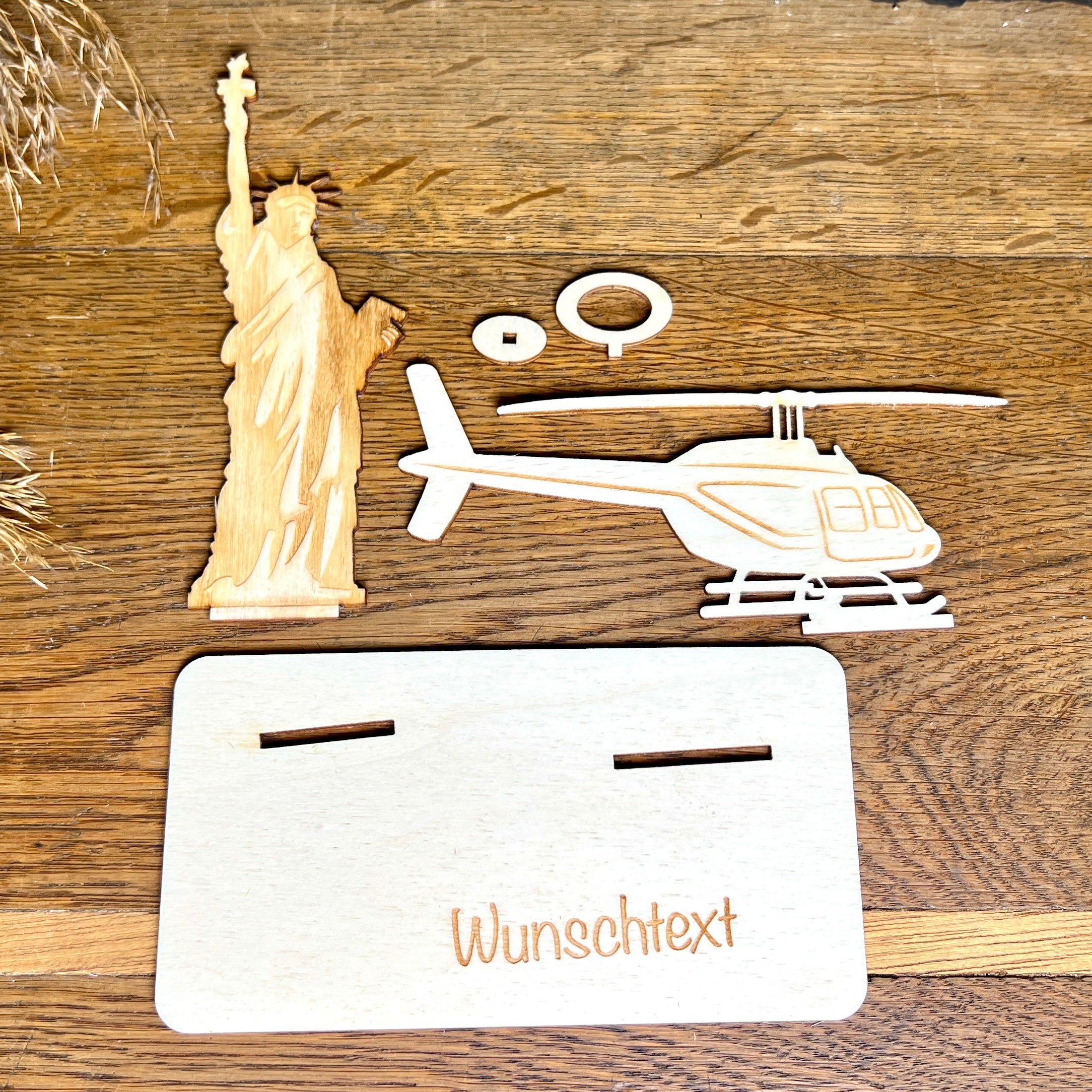 Geldscheinhalter Freiheitsstatue mit Heli