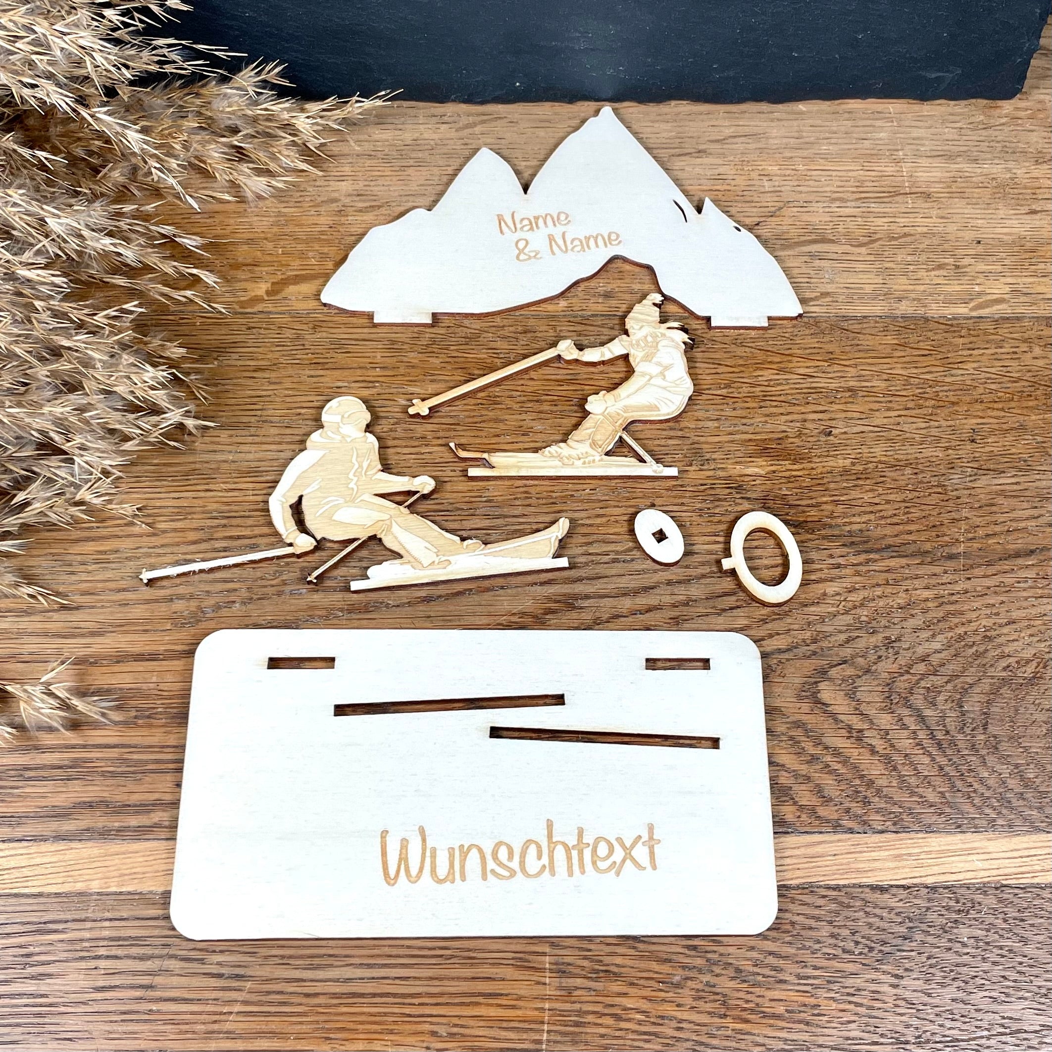 Geldscheinhalter Skifahrerin + Skifahrer