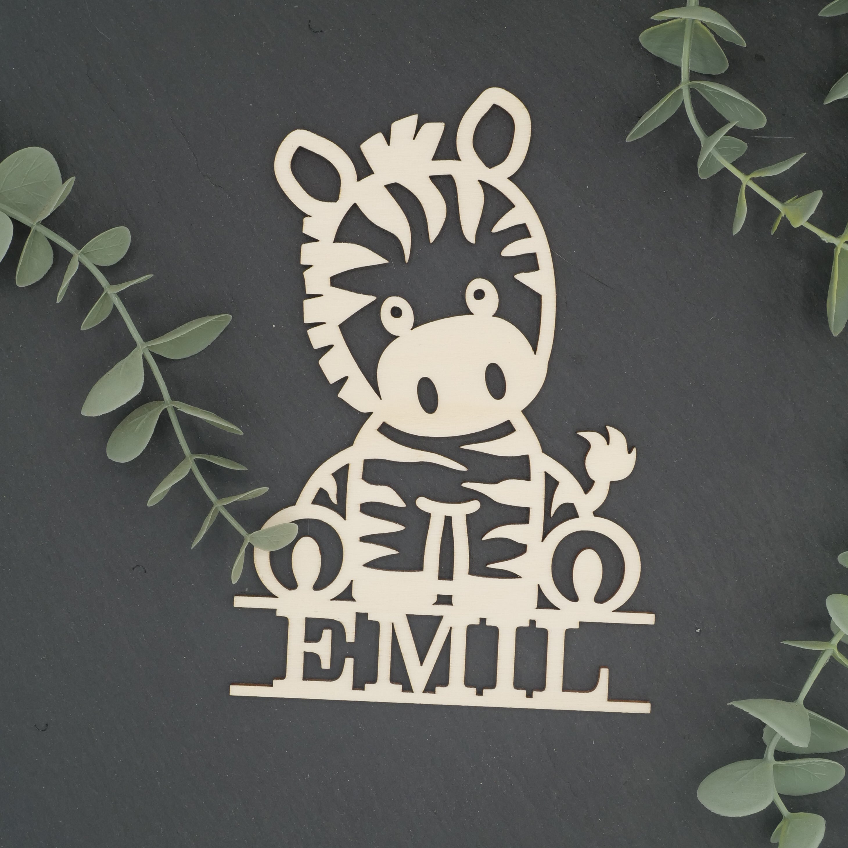 Namenschild Figur Zebra