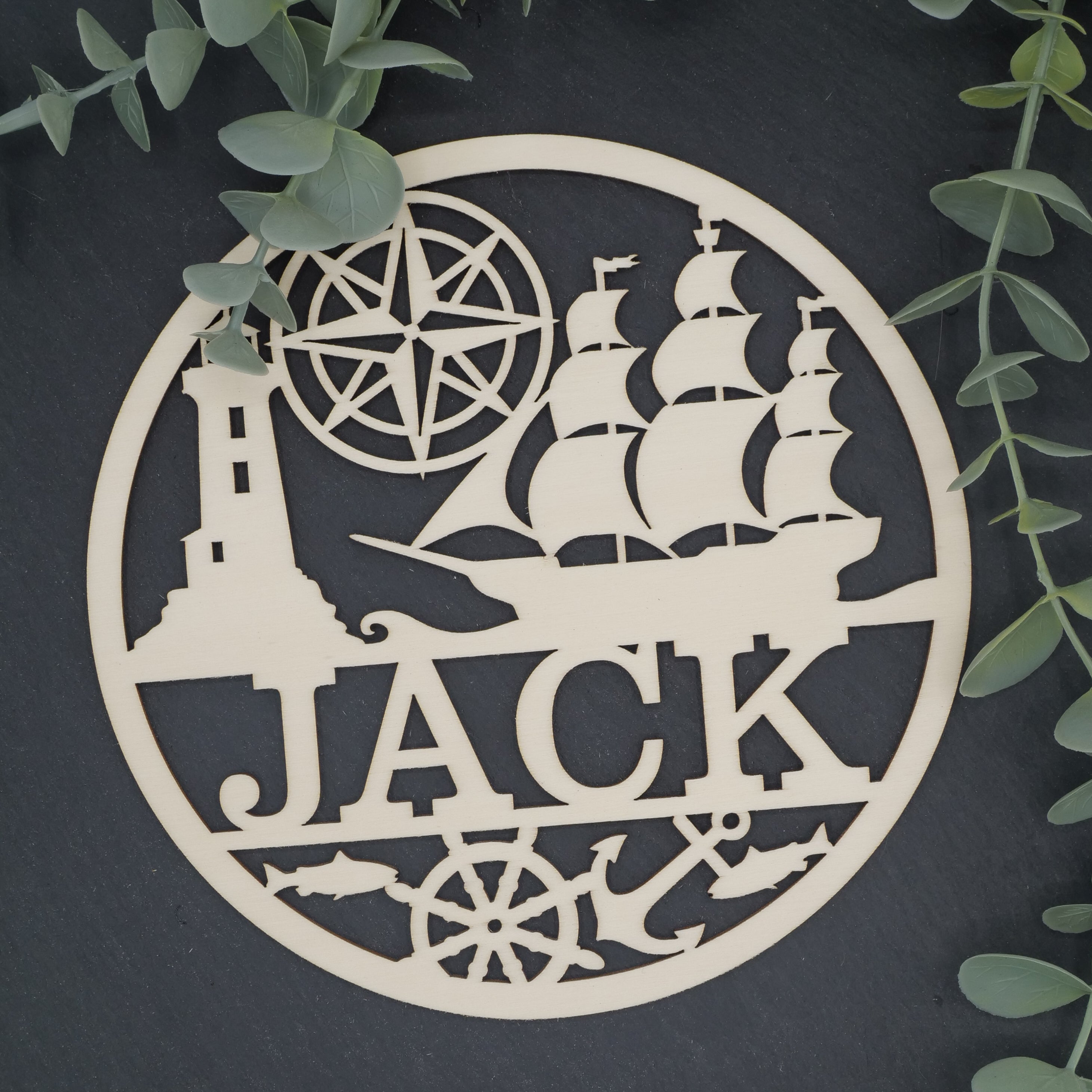 Namenschild Segelschiff