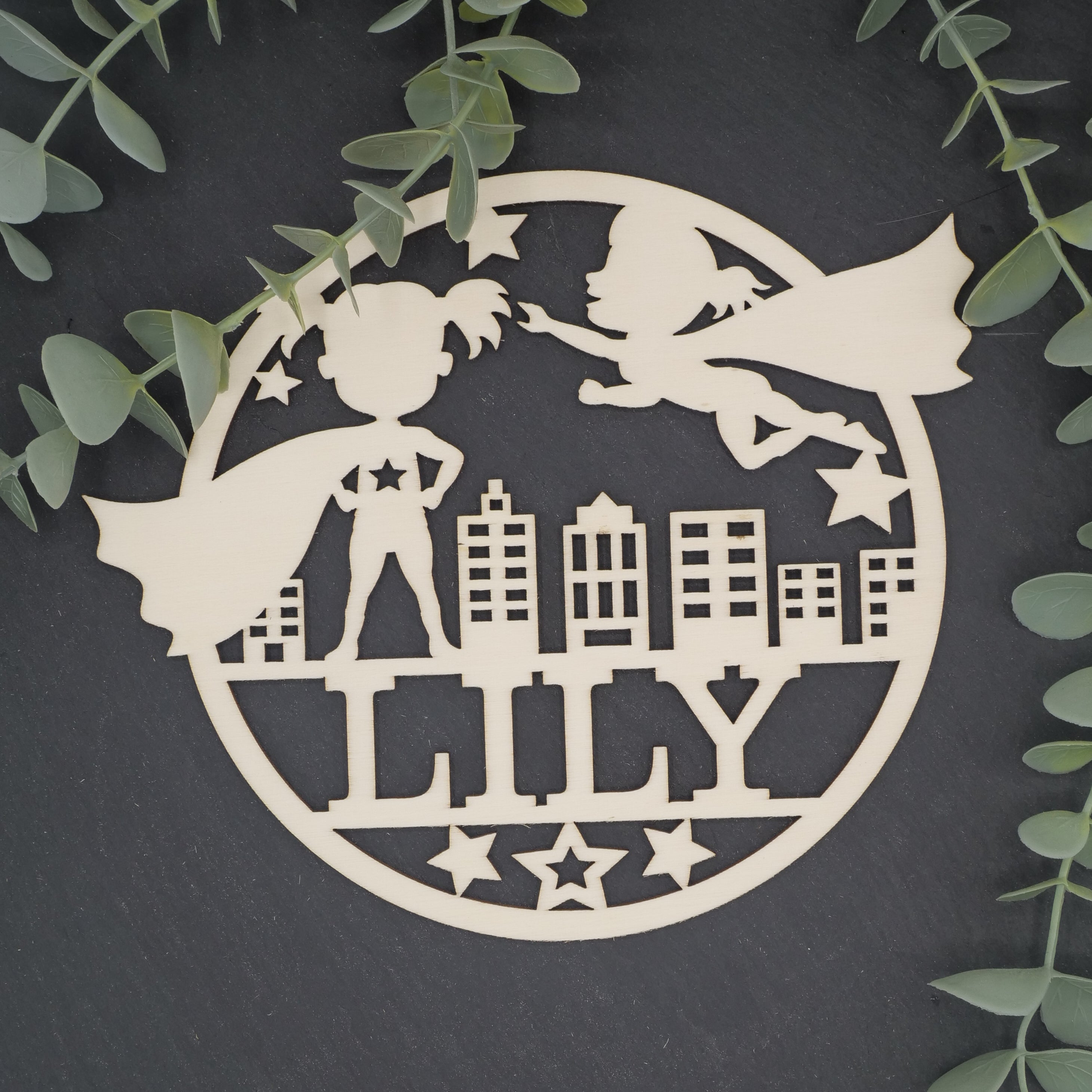 Namenschild Superheldin