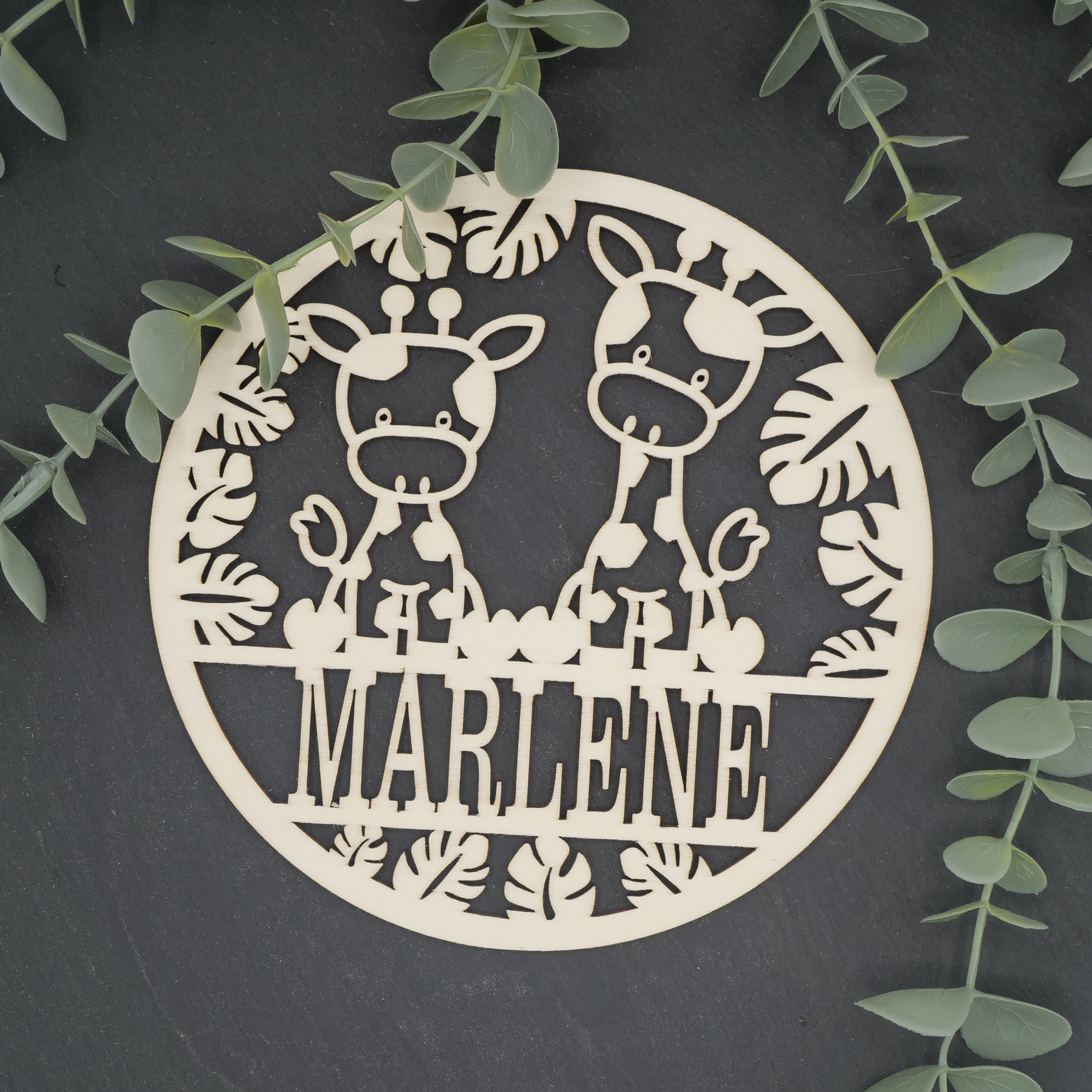 Namenschild Giraffen