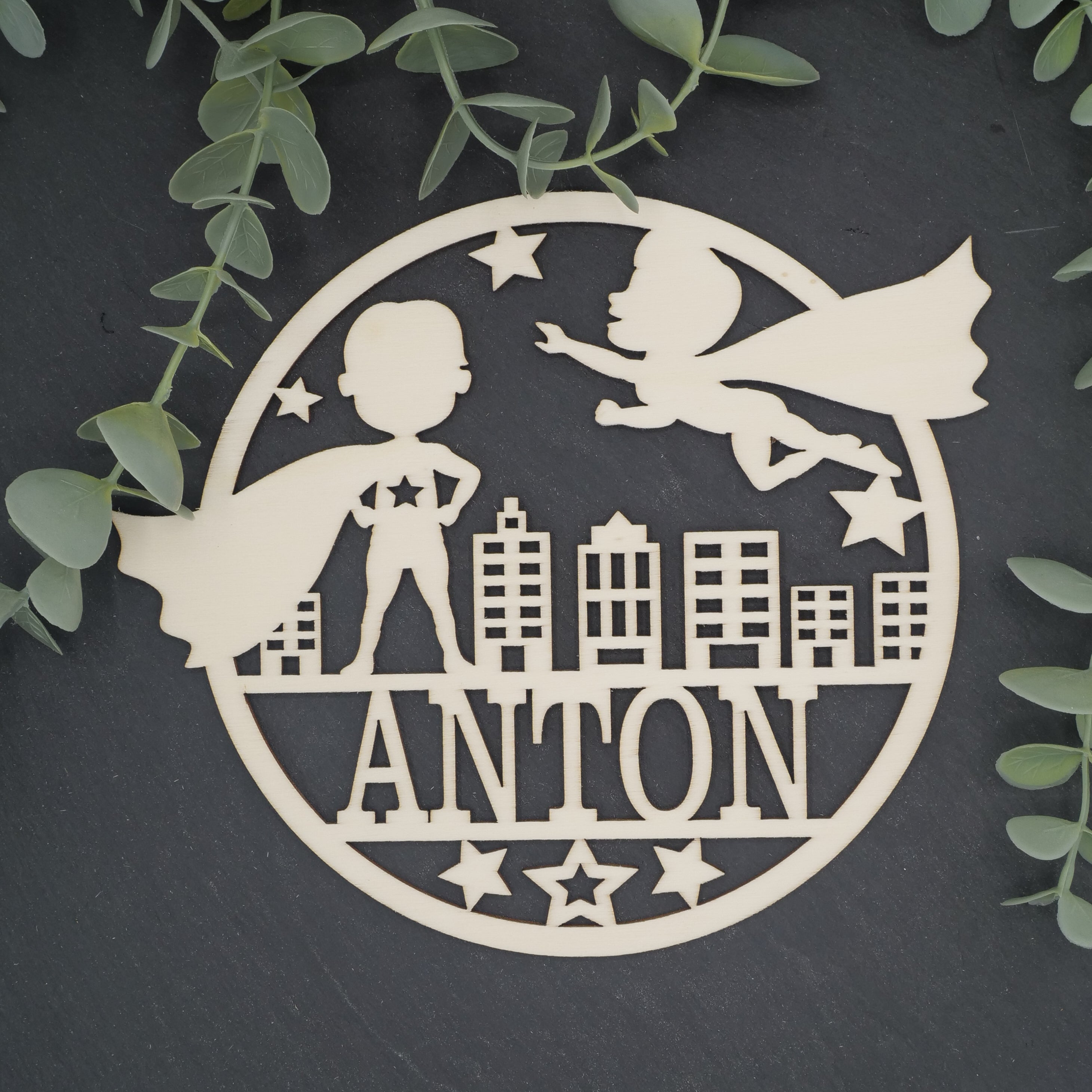 Namenschild Superheld