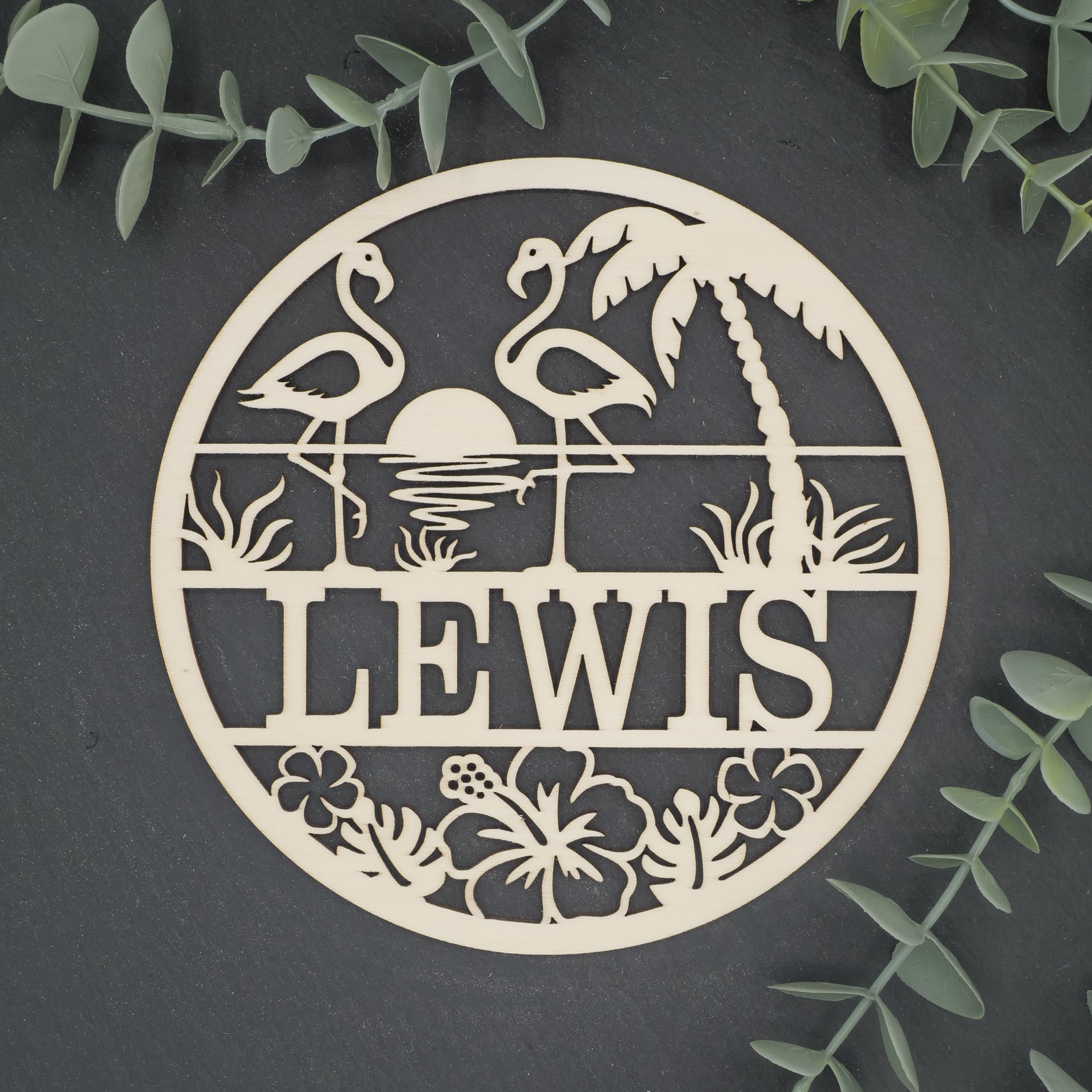 Namenschild Flamingo