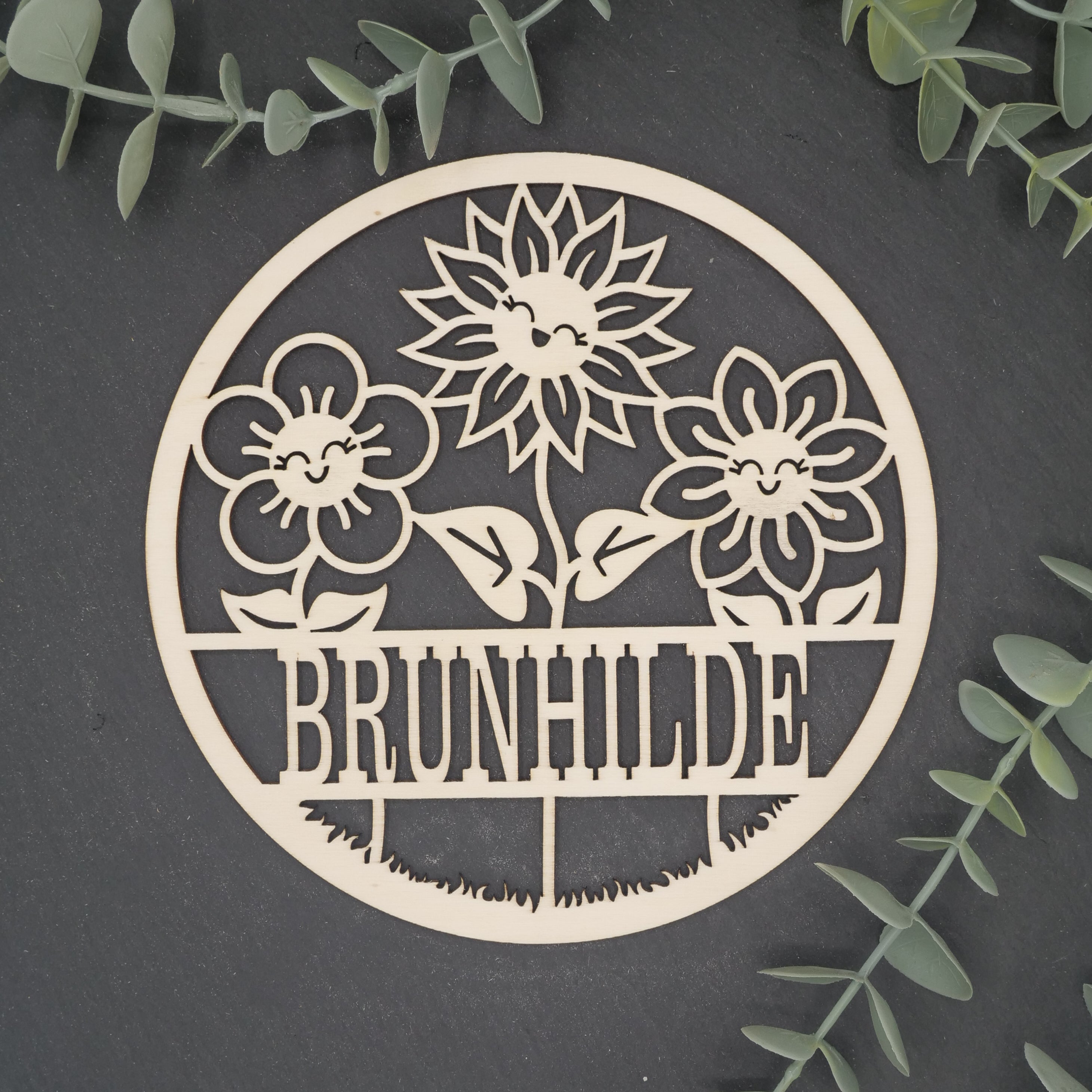 Namenschild Sonnenblume