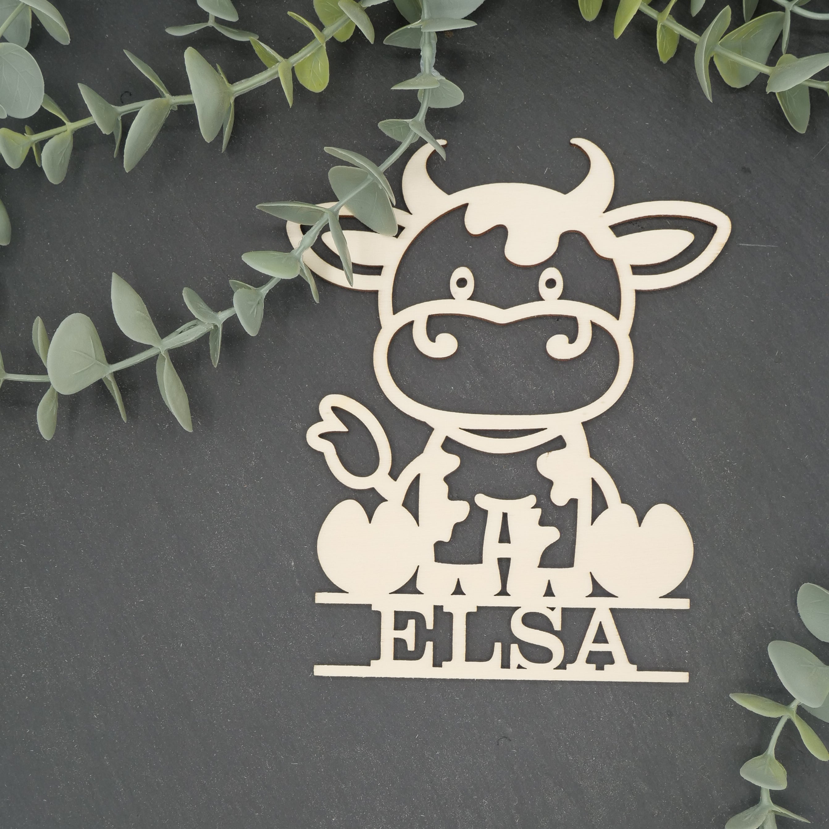 Namenschild Figur Kuh