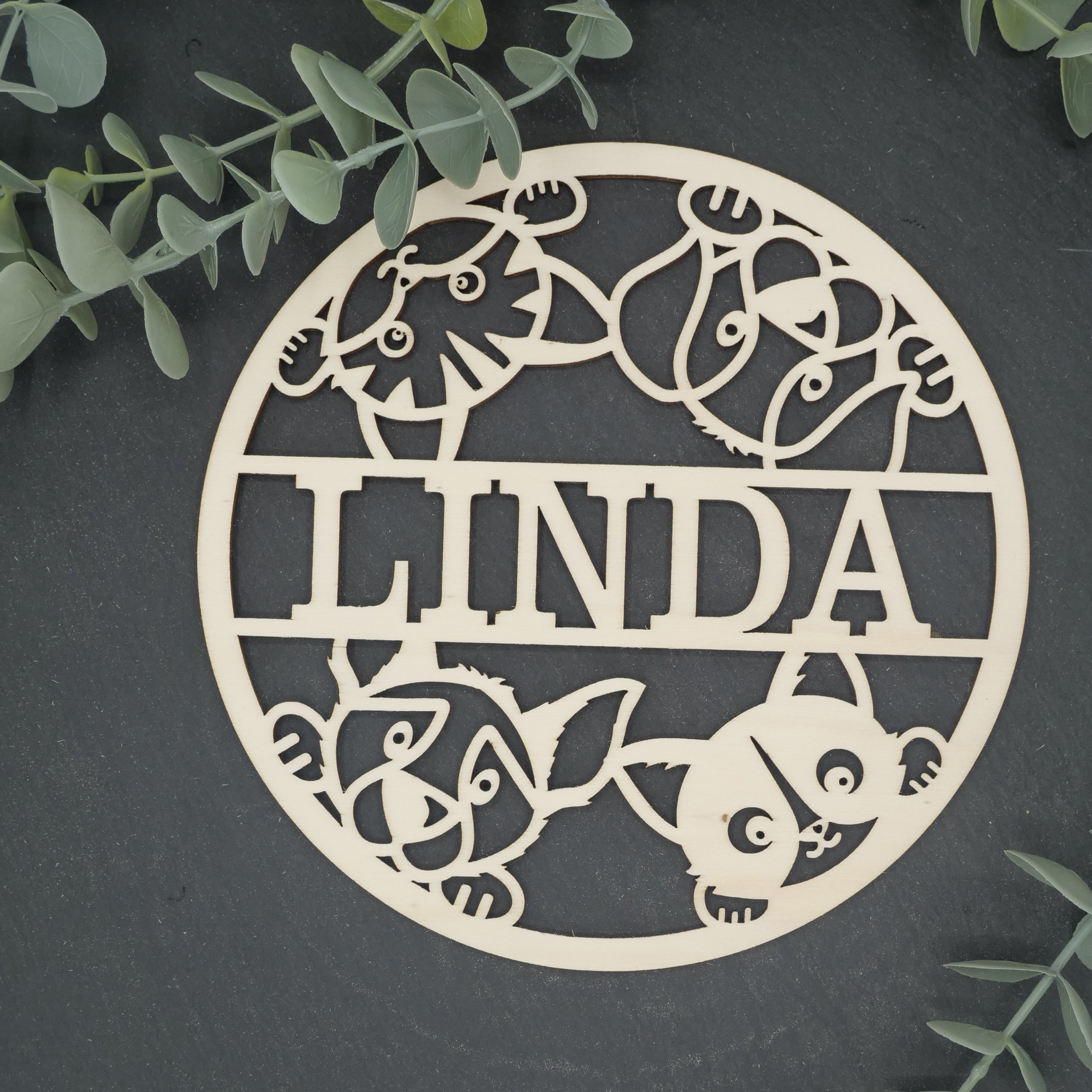 Namenschild Katze und Hund