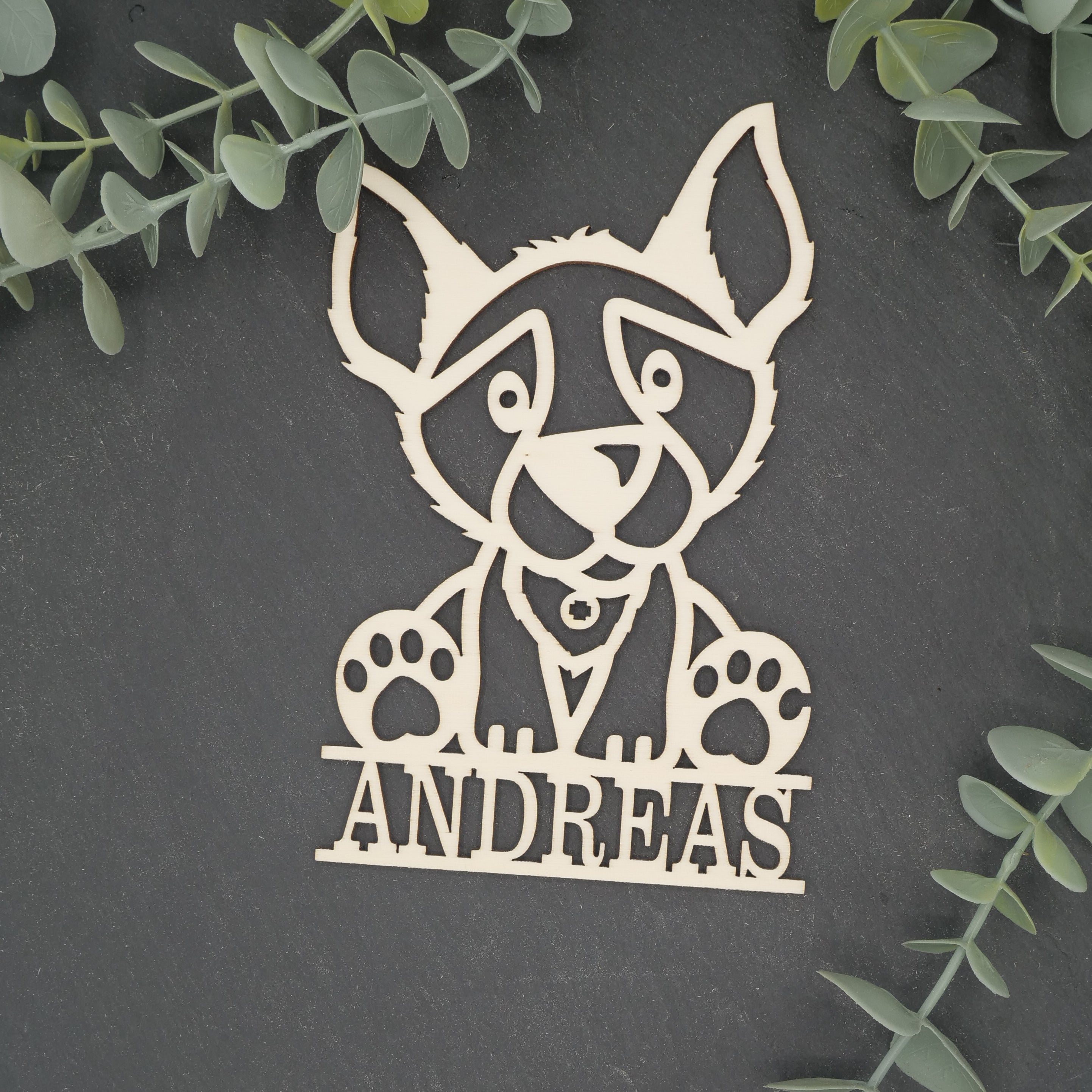 Namenschild Figur Hund