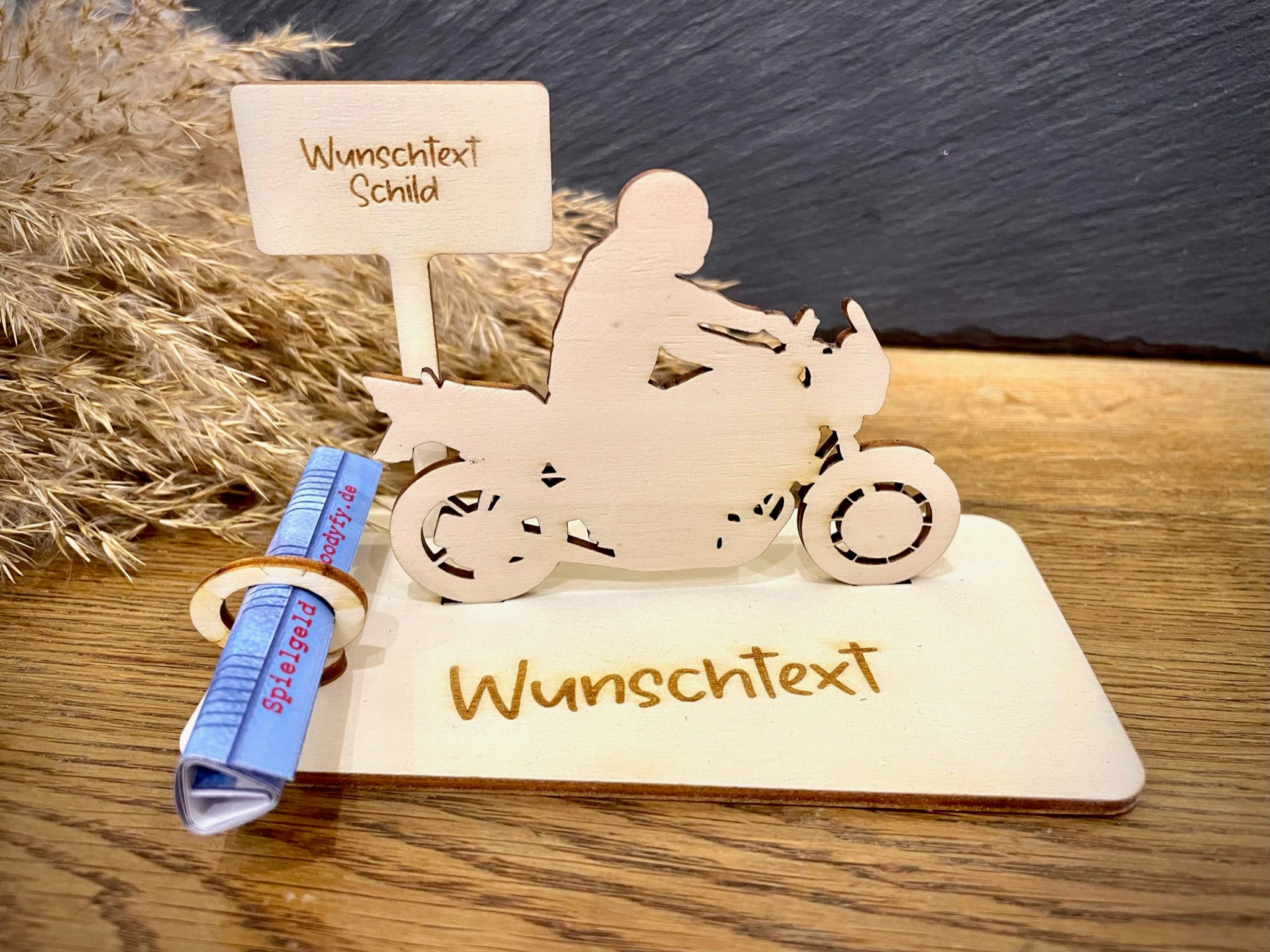 Geldscheinhalter Motorradfahrer