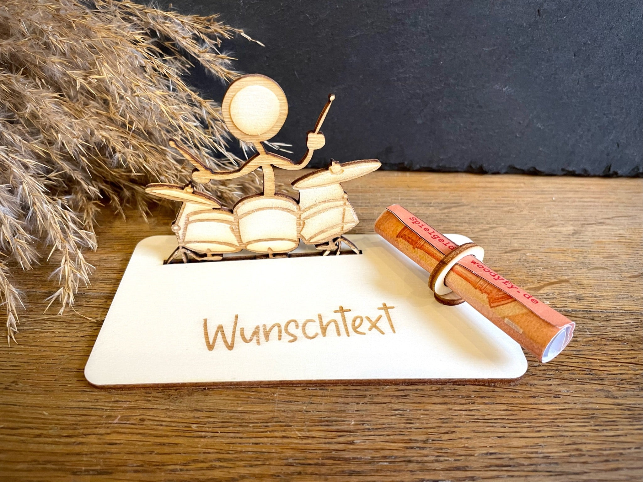 Geldscheinhalter Schlagzeug - Strichmännchen