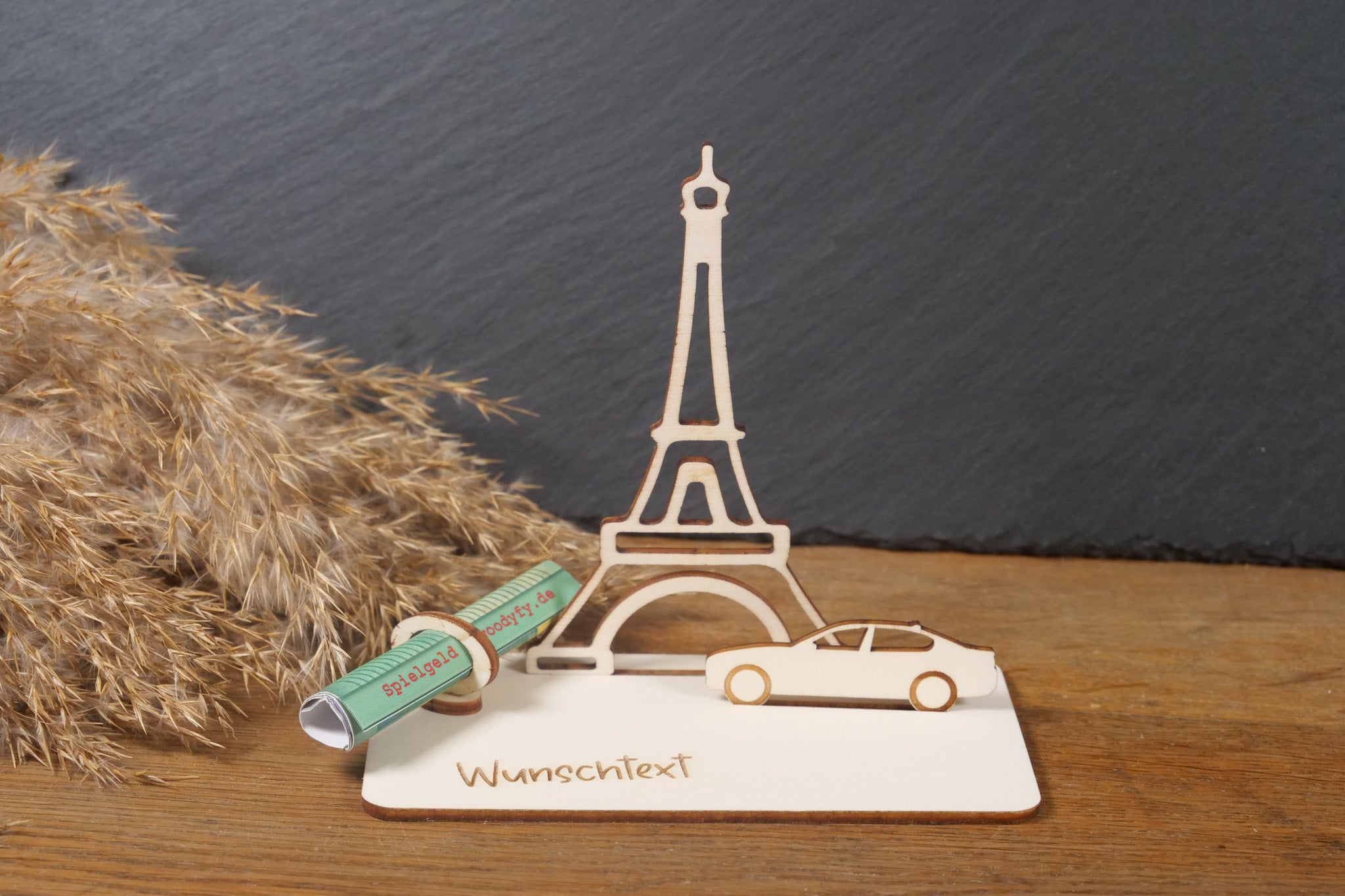 Geldscheinhalter Paris, Eiffelturm mit Auto