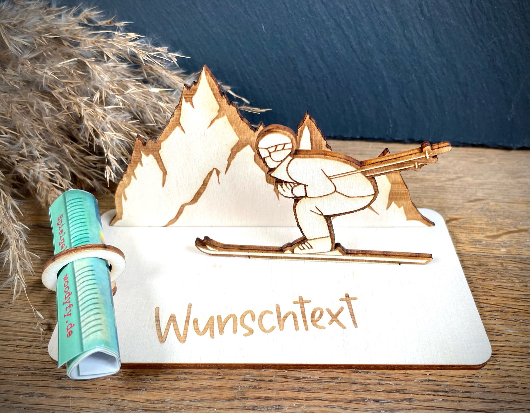 Geldscheinhalter Skifahrer