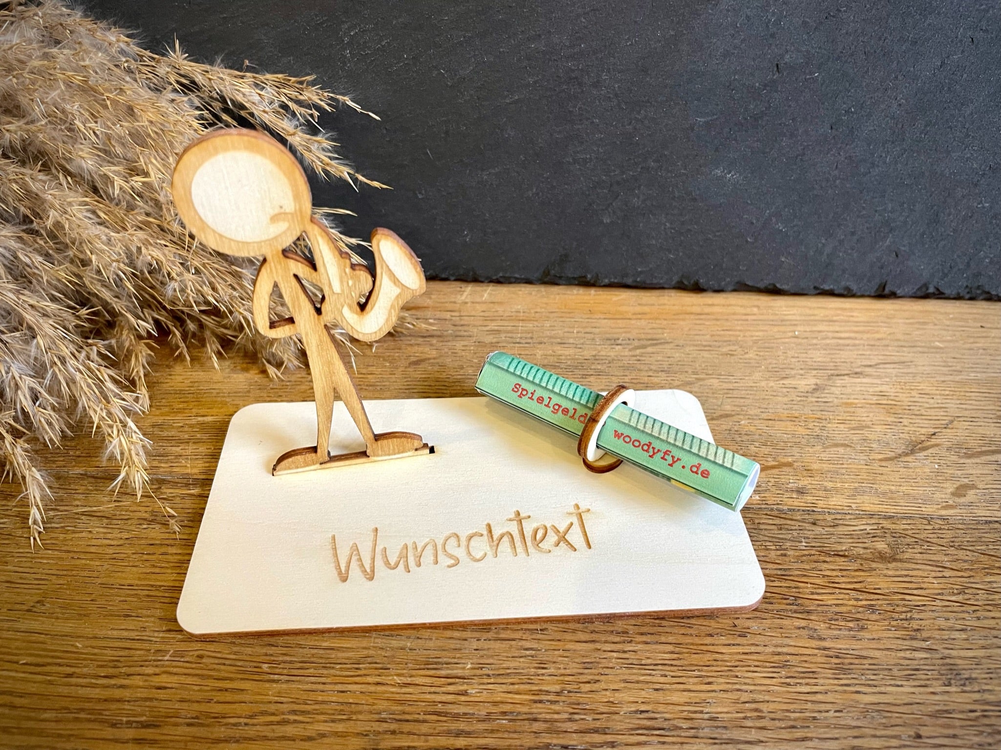 Geldscheinhalter Saxophon - Strichmännchen