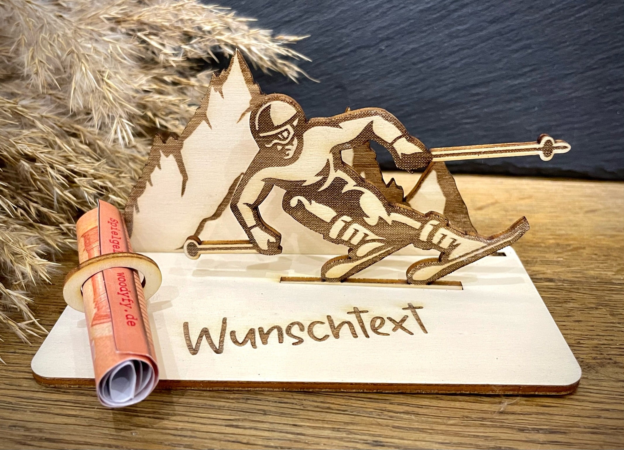 Geldscheinhalter Skifahrer