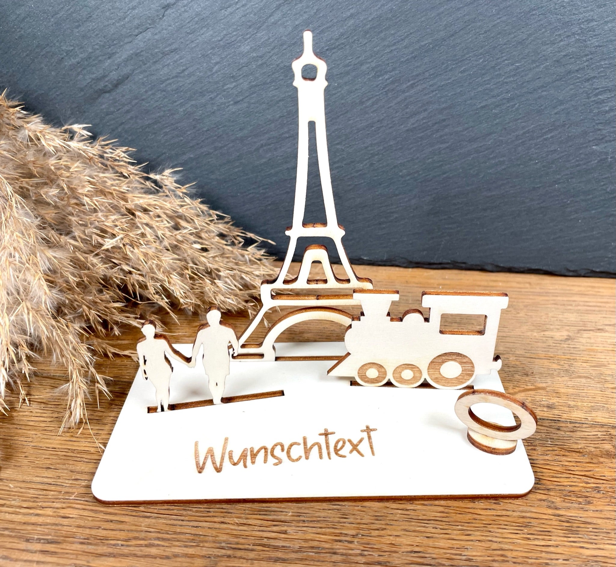 Geldscheinhalter Paris, Eiffelturm mit Zug und Pärchen