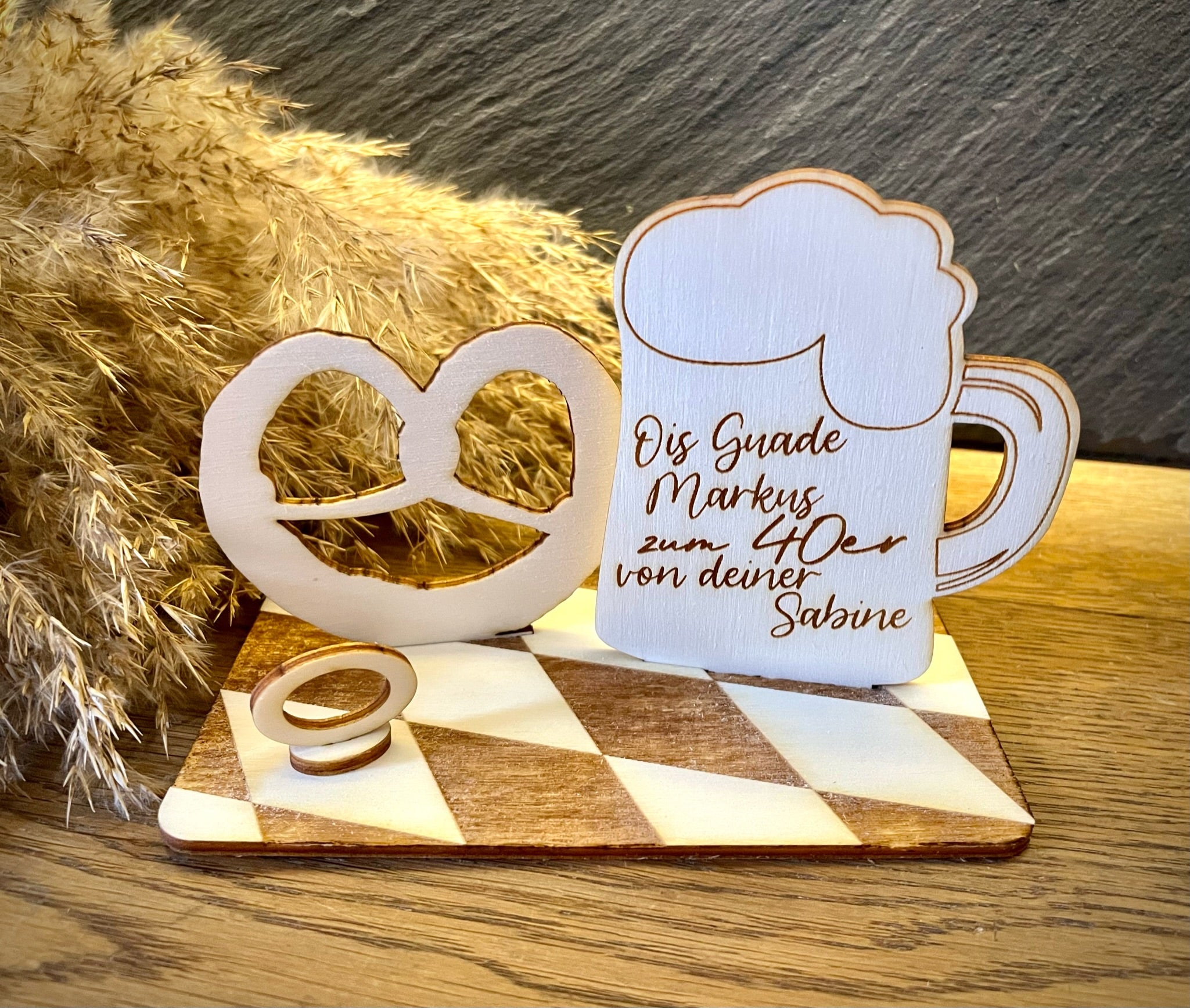 Geldscheinhalter Oktoberfest, Bier mit Breze