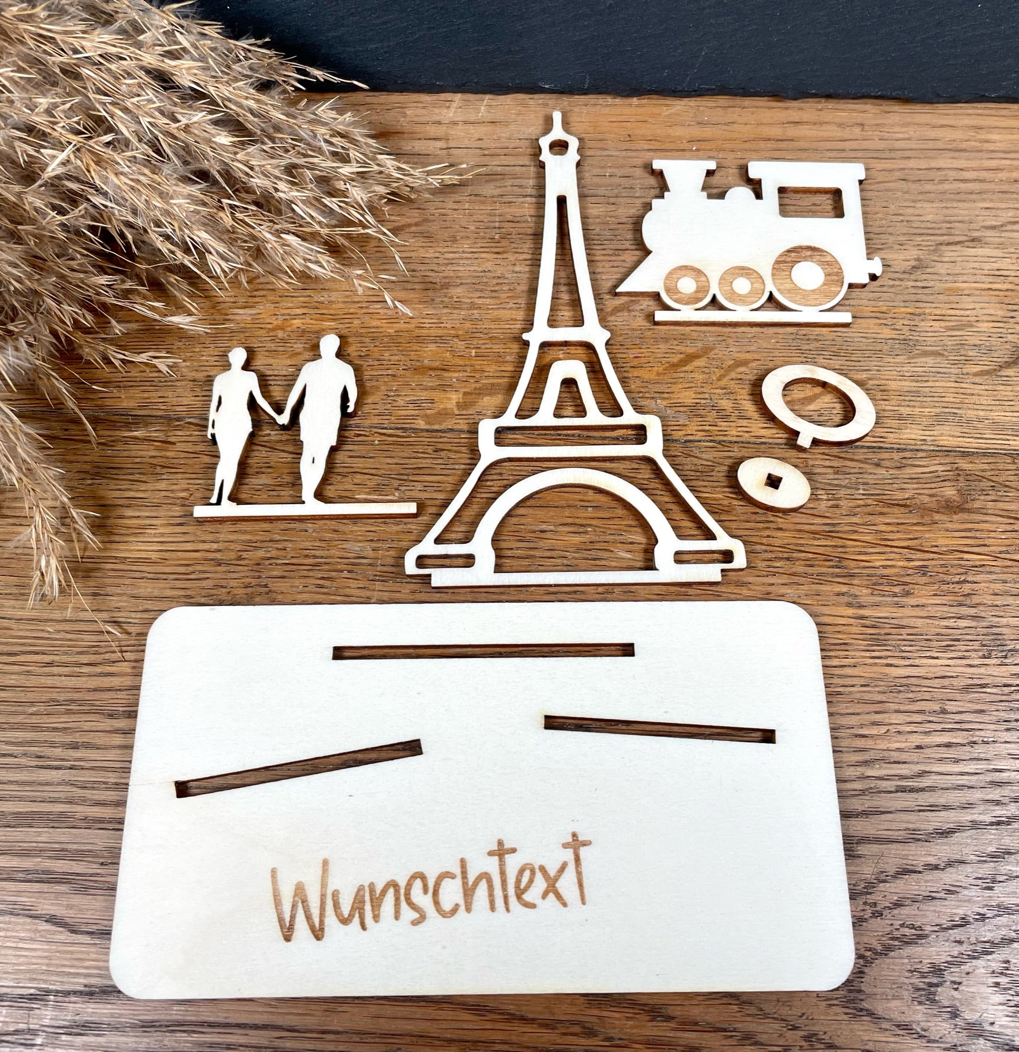 Geldscheinhalter Paris, Eiffelturm mit Zug und Pärchen