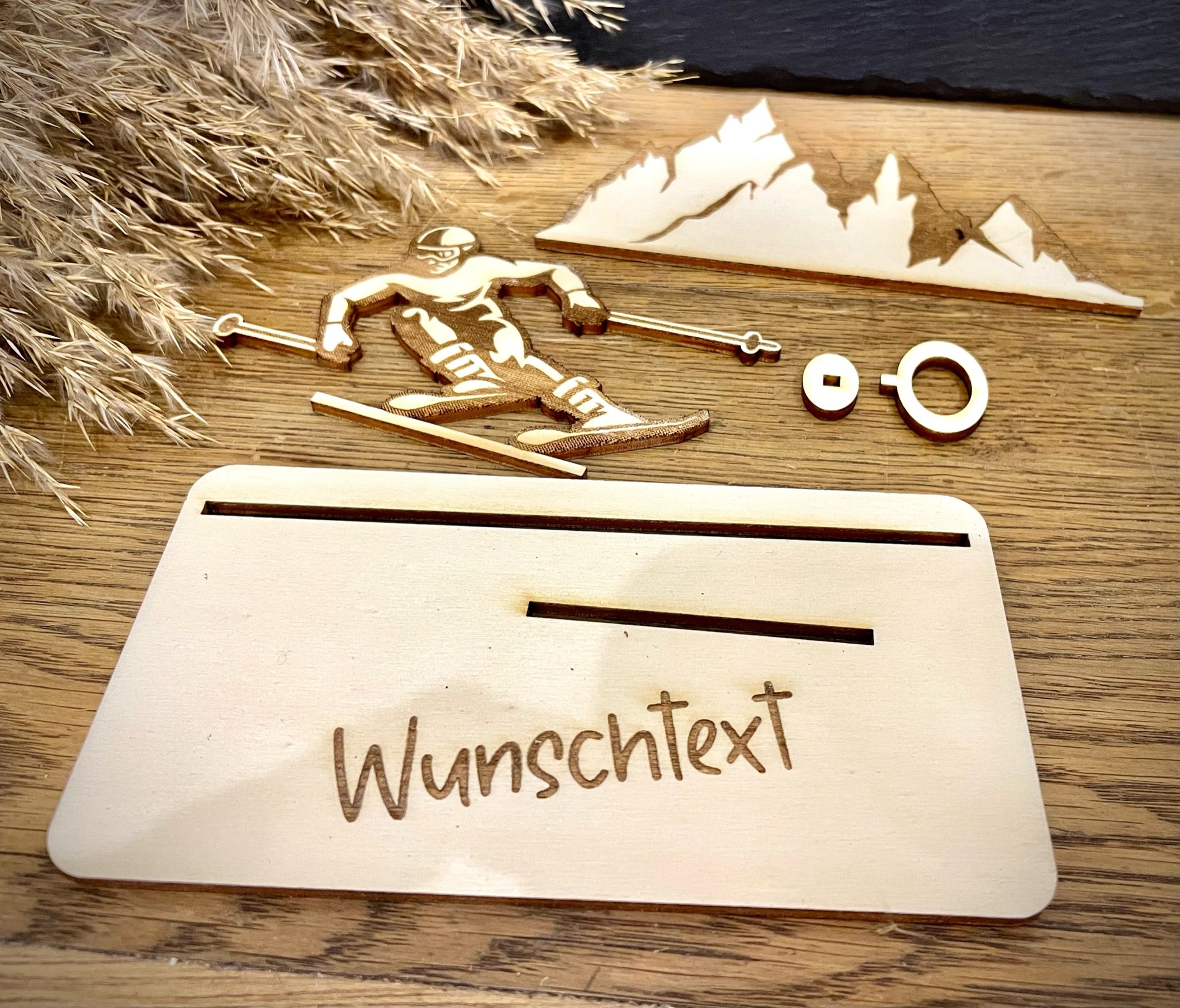 Geldscheinhalter Skifahrer