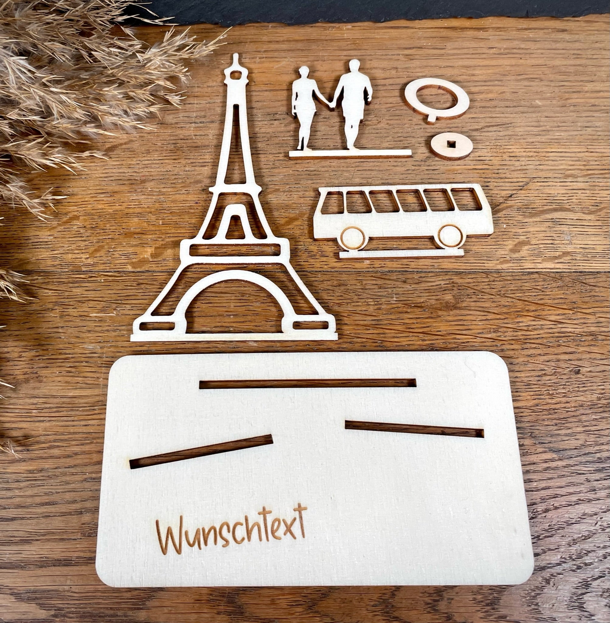 Geldscheinhalter Paris, Eiffelturm mit Bus und Pärchen