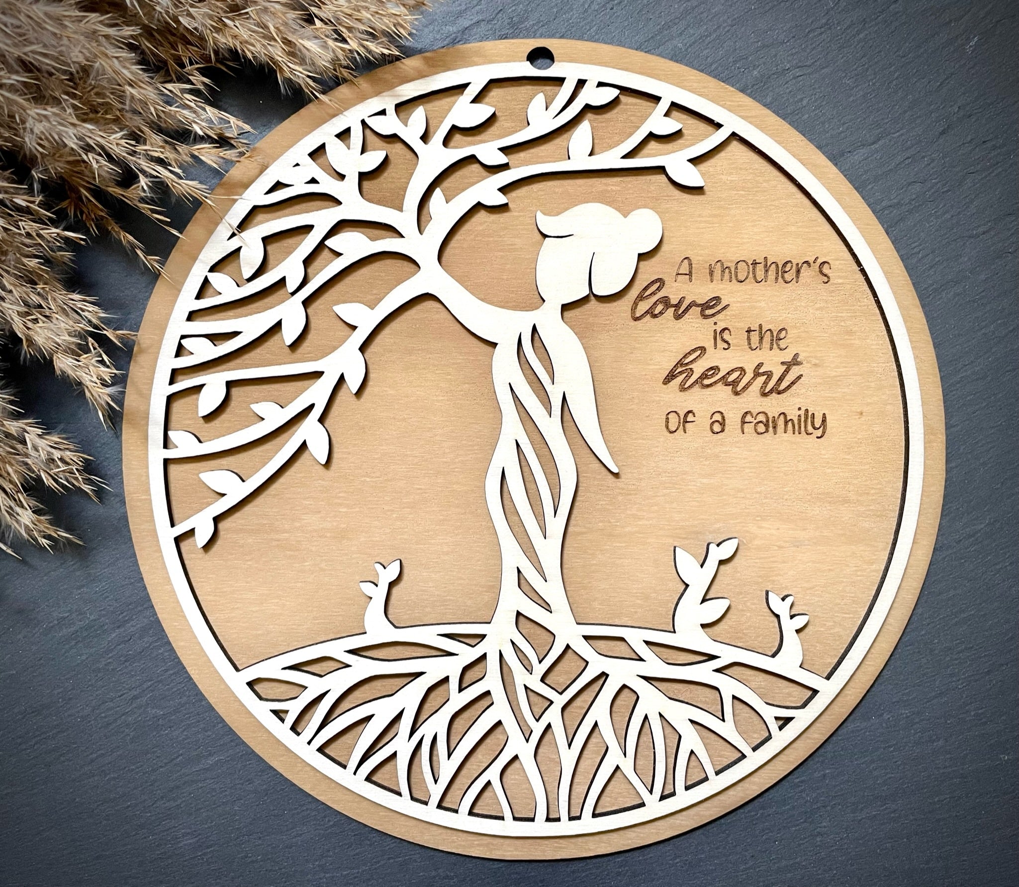 Wanddeko "Mutterbaum mit Pflanzen"