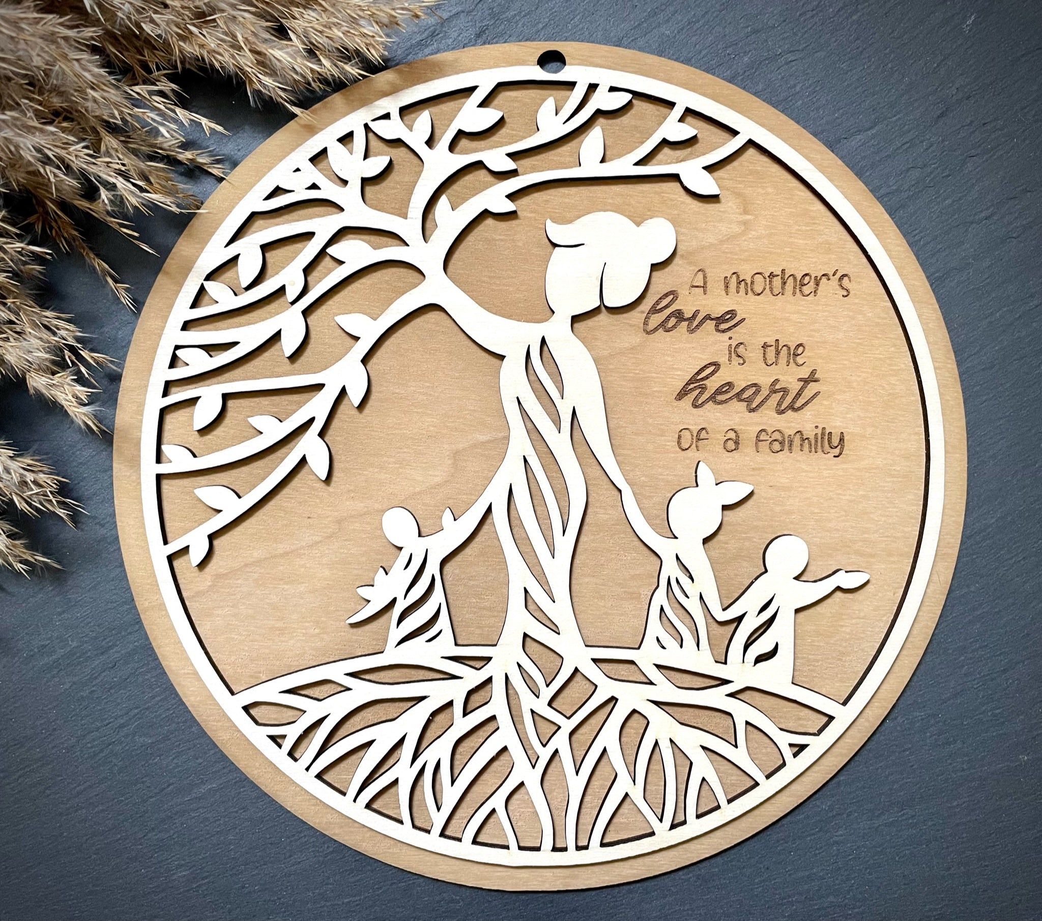 Wanddeko "Mutterbaum - 3 Kinder"