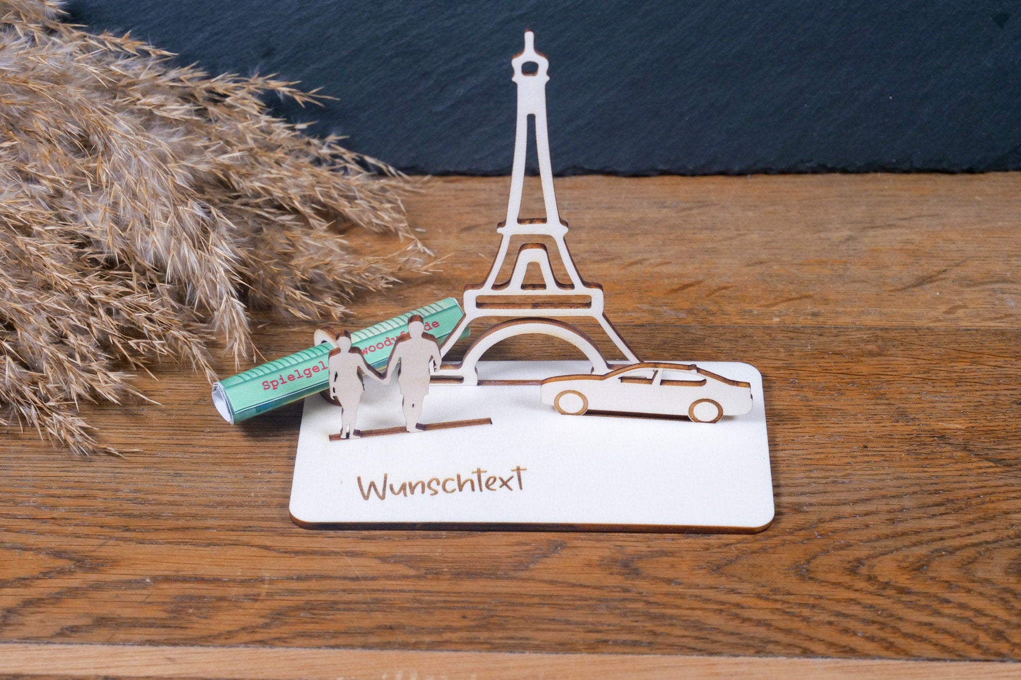 Geldscheinhalter Paris, Eiffelturm mit Auto und Pärchen